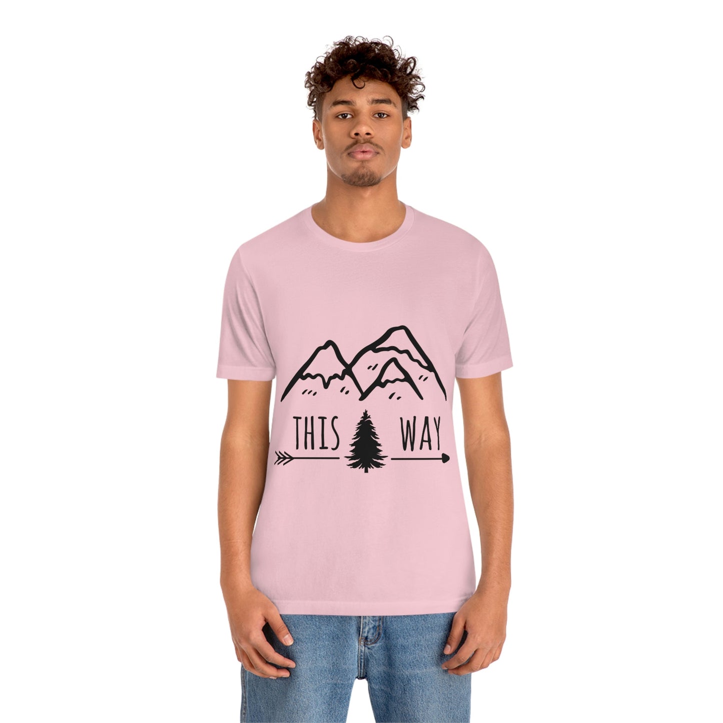 This Way Adventure Begins Vacation Landscape Explore Unisex Jersey Short Sleeve T-Shirt Ichaku [Perfect Gifts Selection]