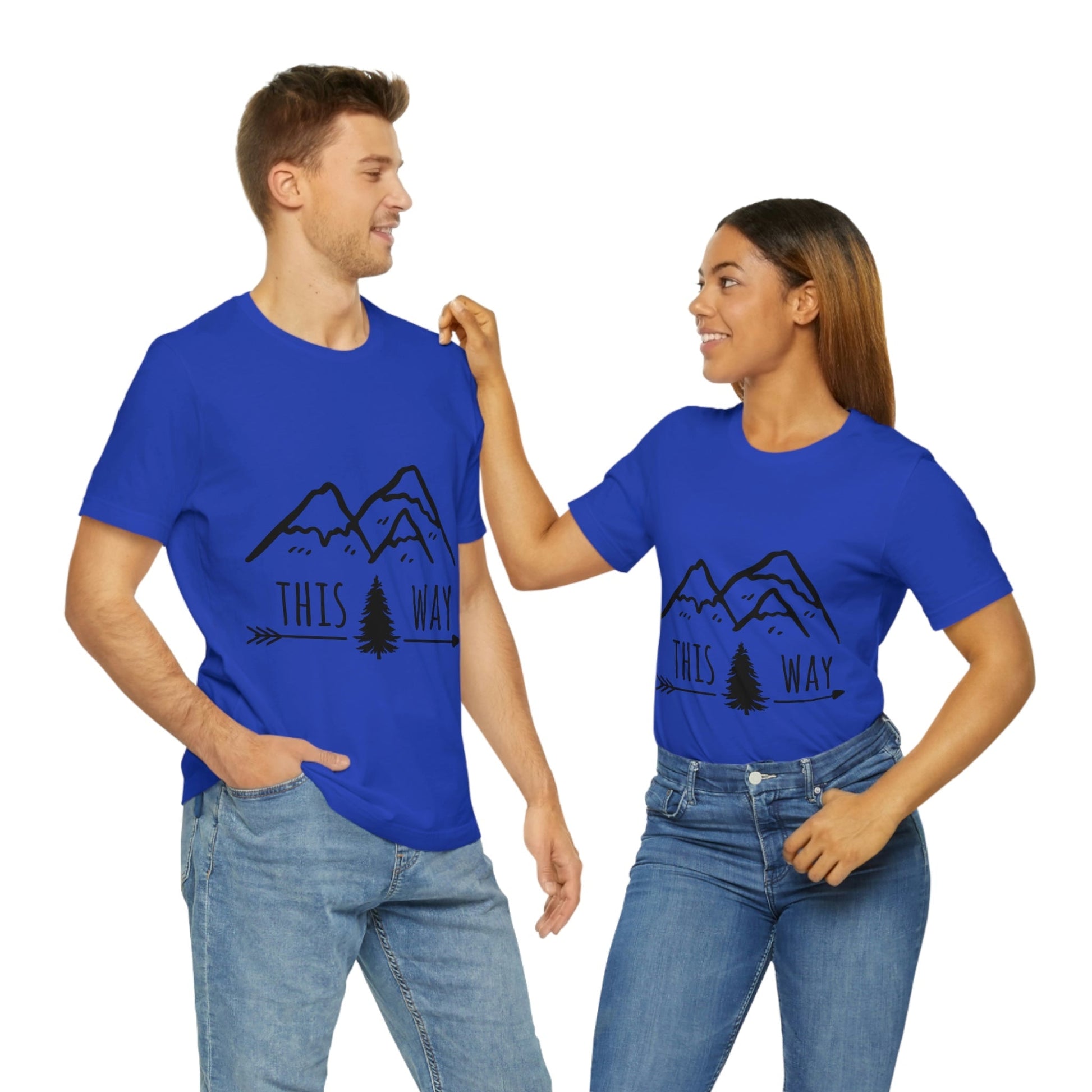 This Way Adventure Begins Vacation Landscape Explore Unisex Jersey Short Sleeve T-Shirt Ichaku [Perfect Gifts Selection]