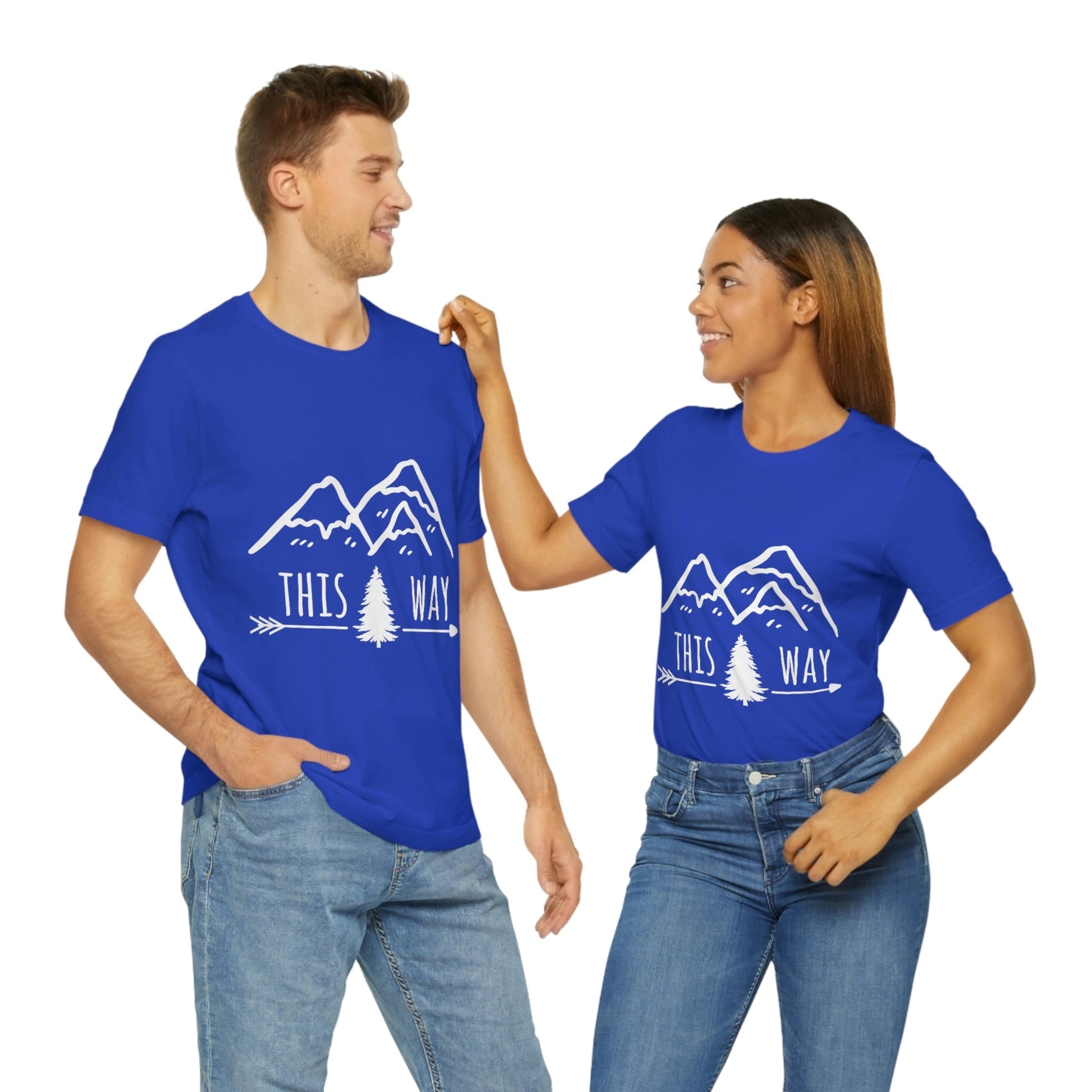 This Way Adventure Begins Vacation Landscape Explore Unisex Jersey Short Sleeve T-Shirt Ichaku [Perfect Gifts Selection]