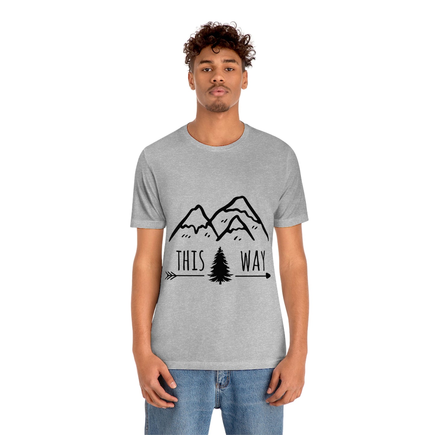 This Way Adventure Begins Vacation Landscape Explore Unisex Jersey Short Sleeve T-Shirt Ichaku [Perfect Gifts Selection]