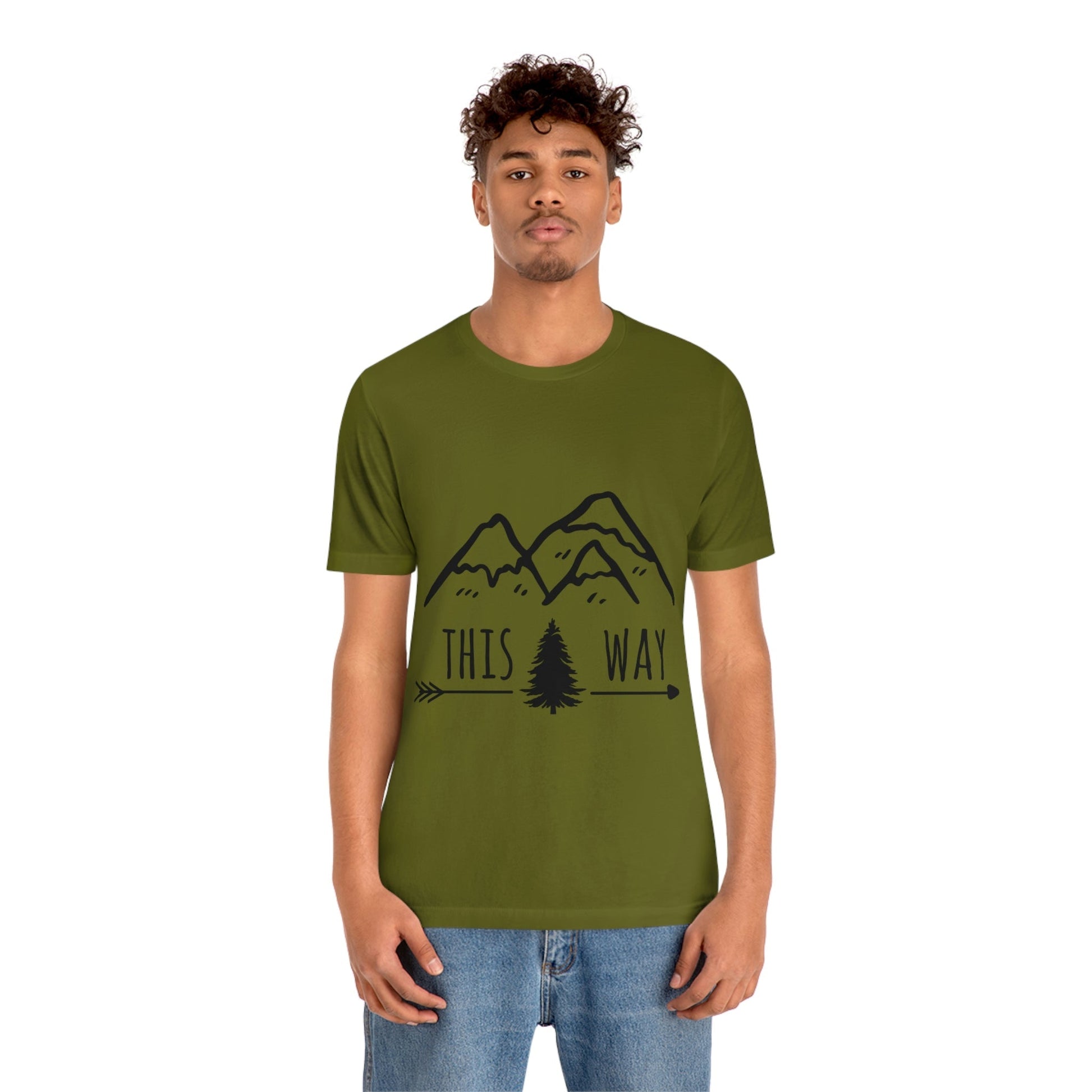 This Way Adventure Begins Vacation Landscape Explore Unisex Jersey Short Sleeve T-Shirt Ichaku [Perfect Gifts Selection]