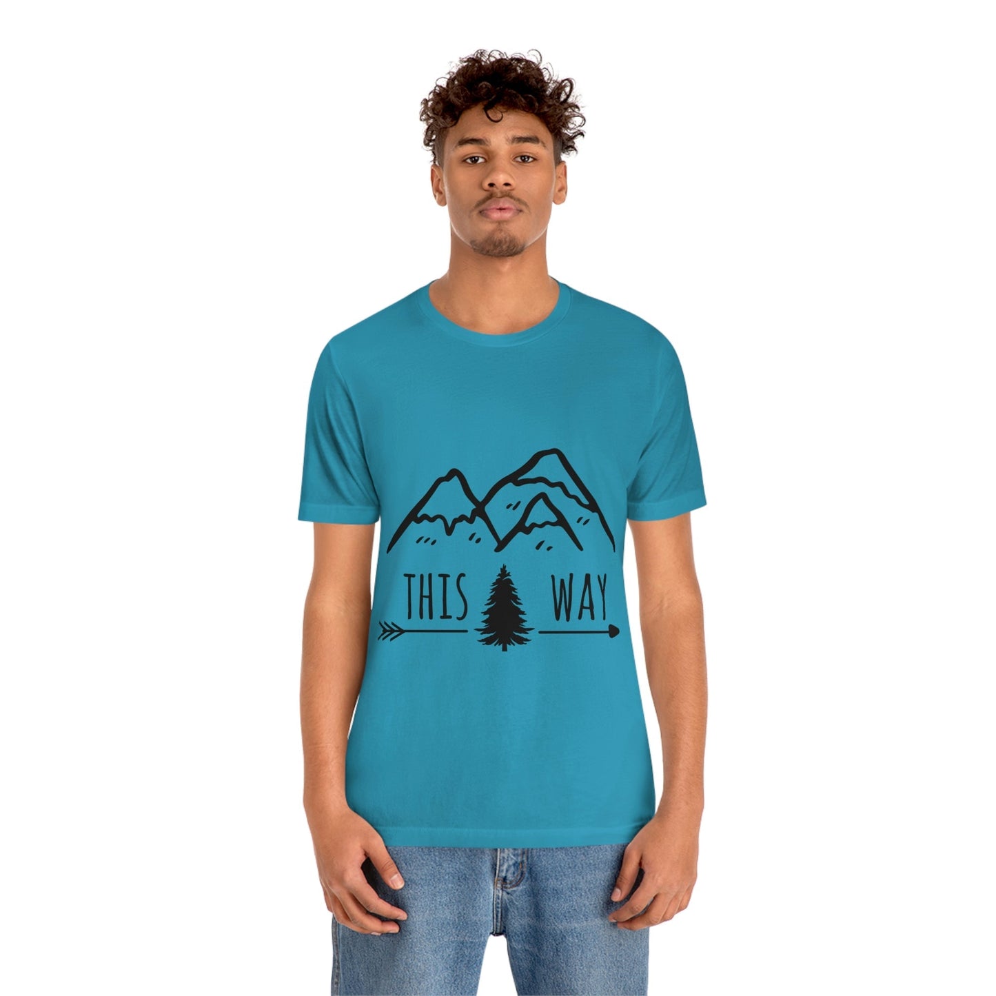 This Way Adventure Begins Vacation Landscape Explore Unisex Jersey Short Sleeve T-Shirt Ichaku [Perfect Gifts Selection]