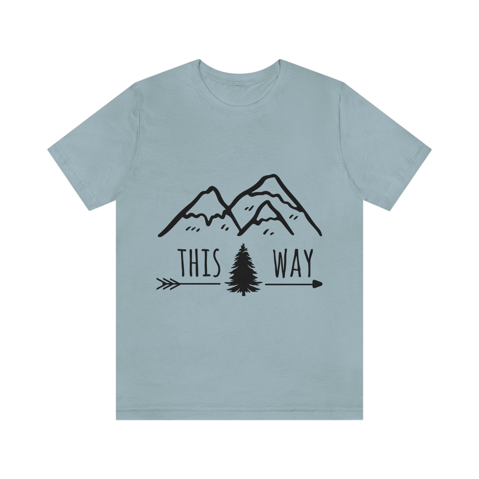 This Way Adventure Begins Vacation Landscape Explore Unisex Jersey Short Sleeve T-Shirt Ichaku [Perfect Gifts Selection]