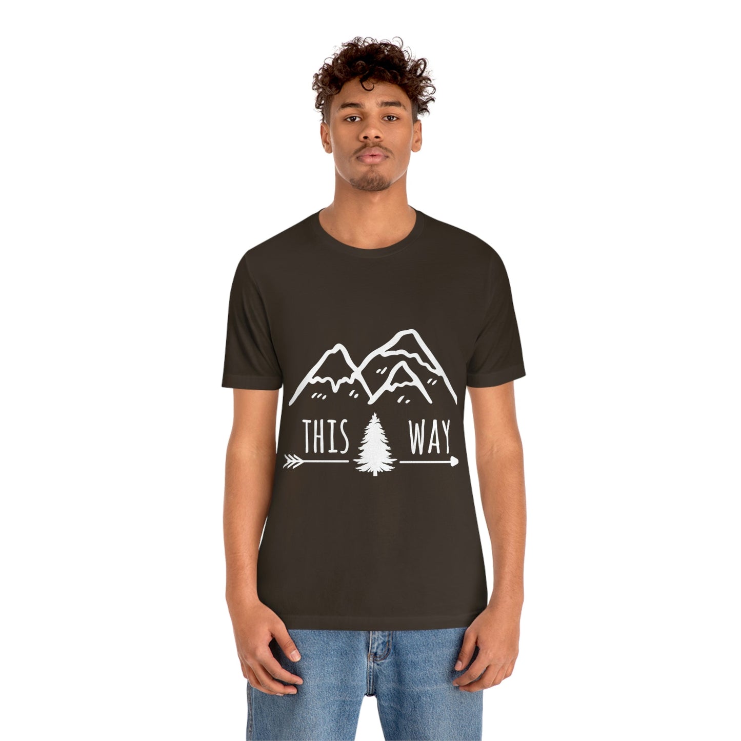 This Way Adventure Begins Vacation Landscape Explore Unisex Jersey Short Sleeve T-Shirt Ichaku [Perfect Gifts Selection]