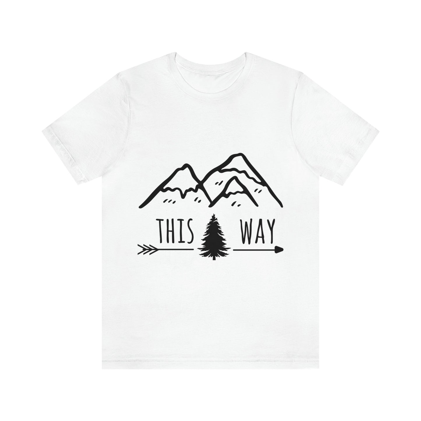 This Way Adventure Begins Vacation Landscape Explore Unisex Jersey Short Sleeve T-Shirt Ichaku [Perfect Gifts Selection]