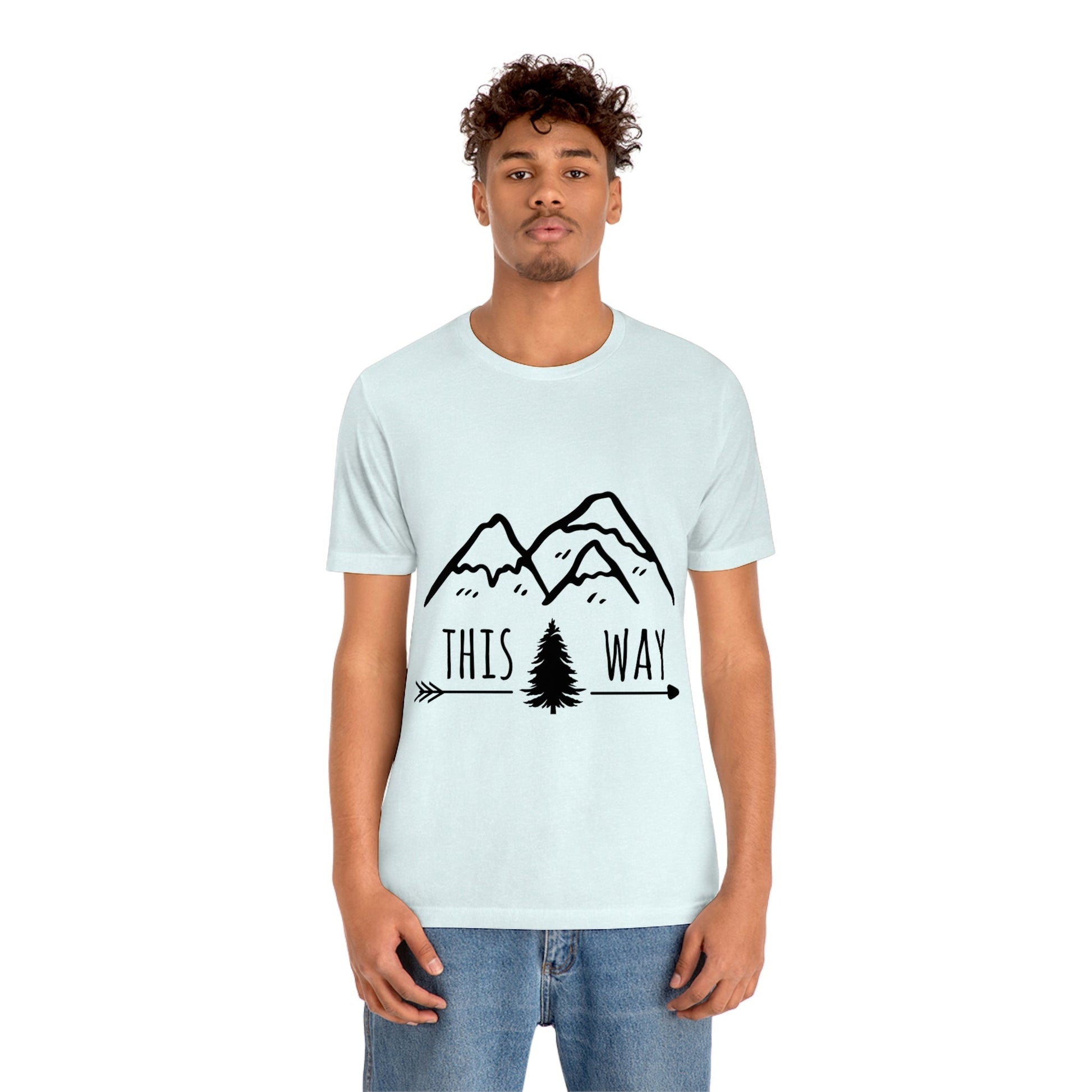 This Way Adventure Begins Vacation Landscape Explore Unisex Jersey Short Sleeve T-Shirt Ichaku [Perfect Gifts Selection]