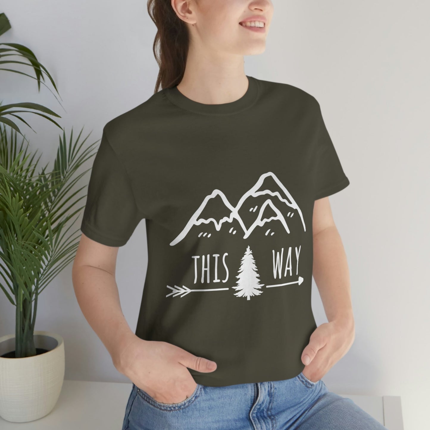 This Way Adventure Begins Vacation Landscape Explore Unisex Jersey Short Sleeve T-Shirt Ichaku [Perfect Gifts Selection]