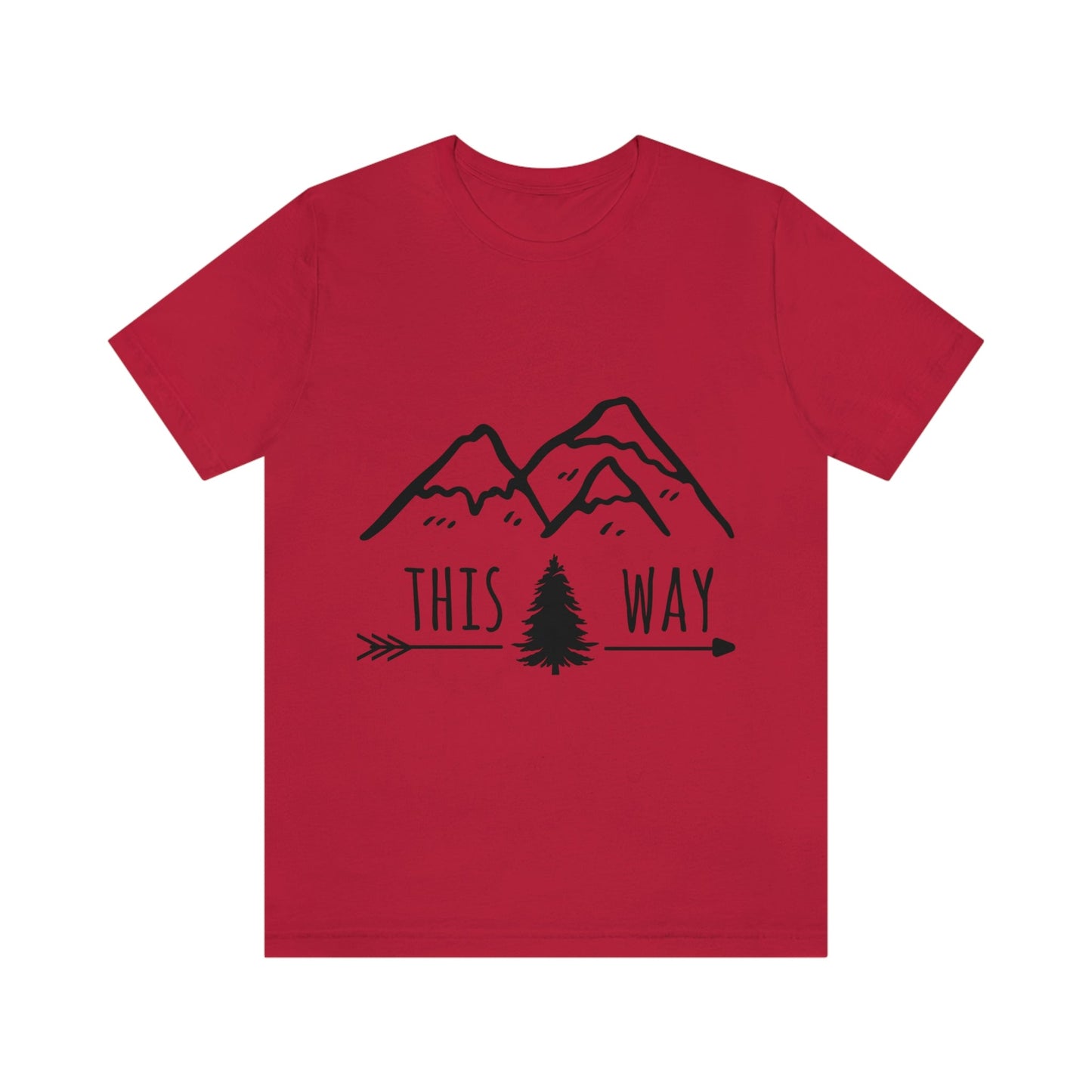 This Way Adventure Begins Vacation Landscape Explore Unisex Jersey Short Sleeve T-Shirt Ichaku [Perfect Gifts Selection]