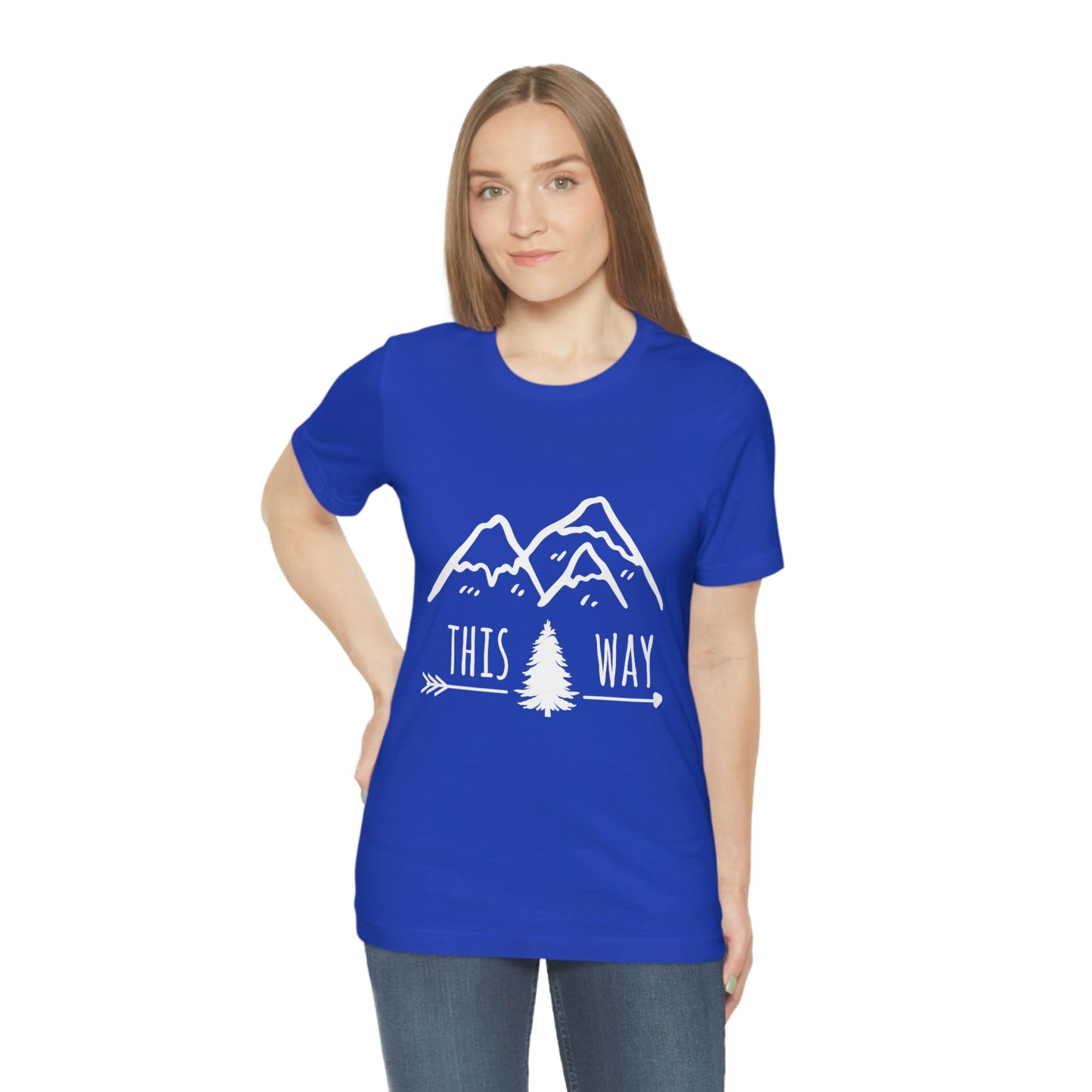 This Way Adventure Begins Vacation Landscape Explore Unisex Jersey Short Sleeve T-Shirt Ichaku [Perfect Gifts Selection]