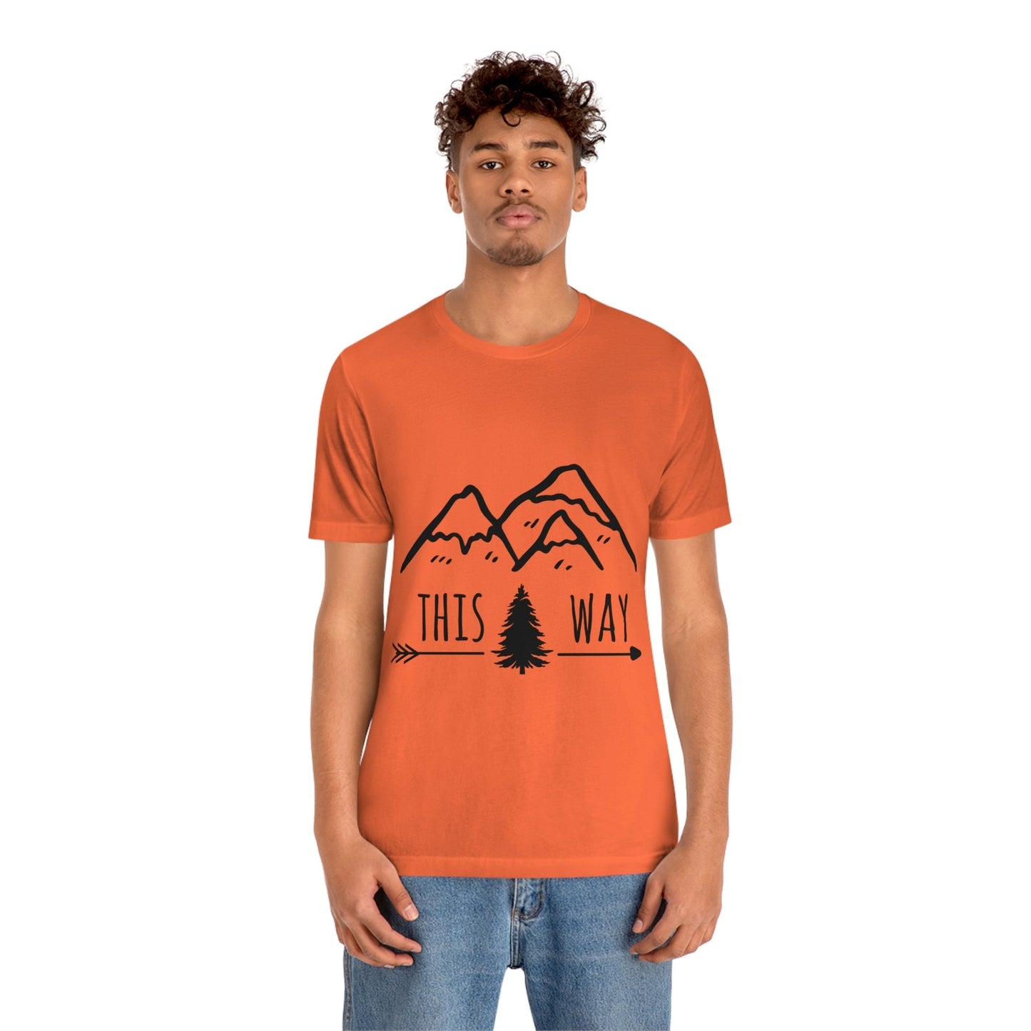 This Way Adventure Begins Vacation Landscape Explore Unisex Jersey Short Sleeve T-Shirt Ichaku [Perfect Gifts Selection]