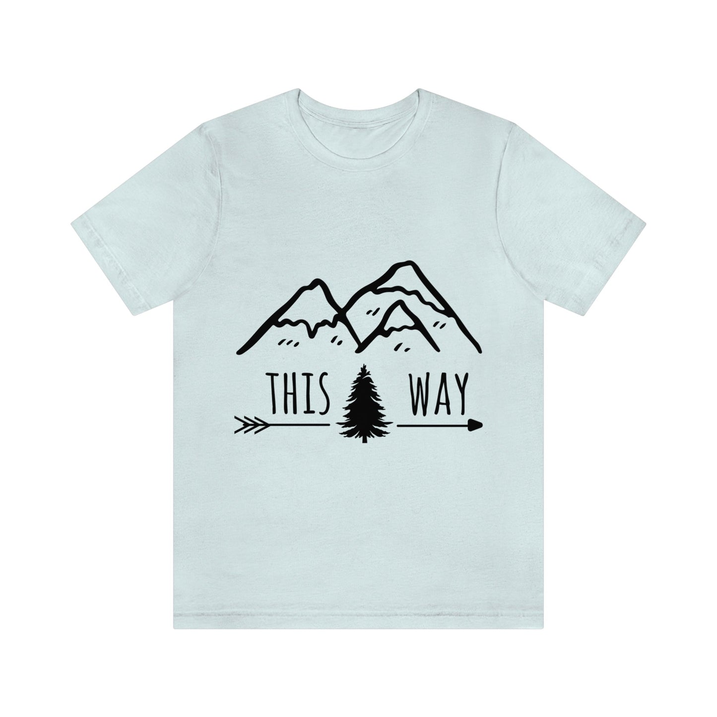 This Way Adventure Begins Vacation Landscape Explore Unisex Jersey Short Sleeve T-Shirt Ichaku [Perfect Gifts Selection]