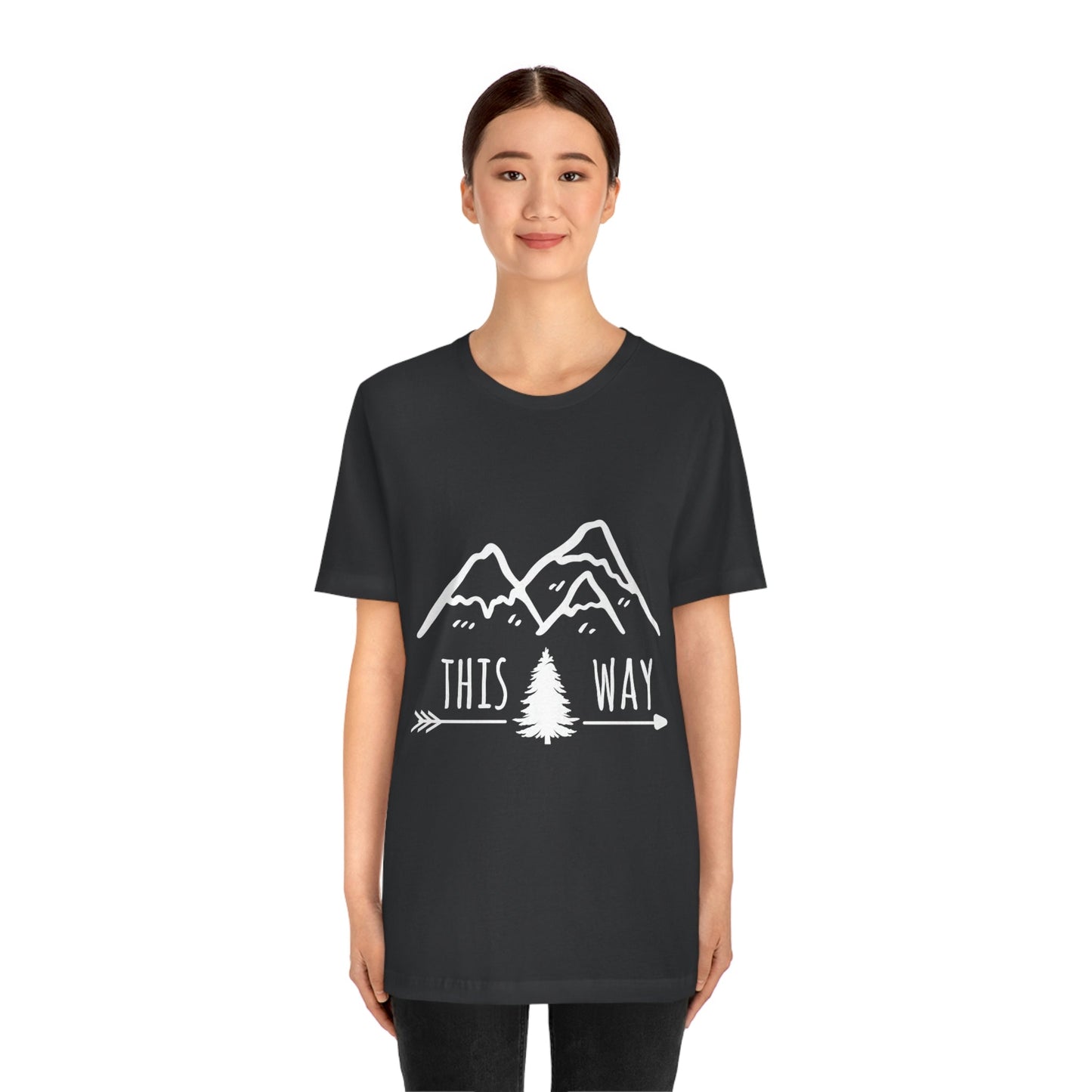 This Way Adventure Begins Vacation Landscape Explore Unisex Jersey Short Sleeve T-Shirt Ichaku [Perfect Gifts Selection]