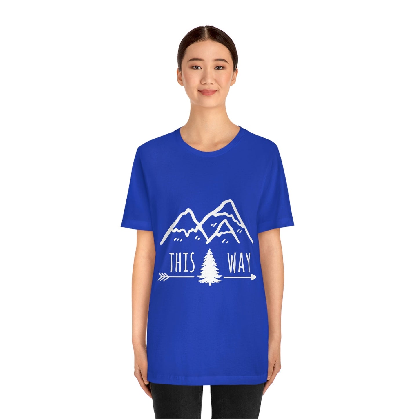 This Way Adventure Begins Vacation Landscape Explore Unisex Jersey Short Sleeve T-Shirt Ichaku [Perfect Gifts Selection]