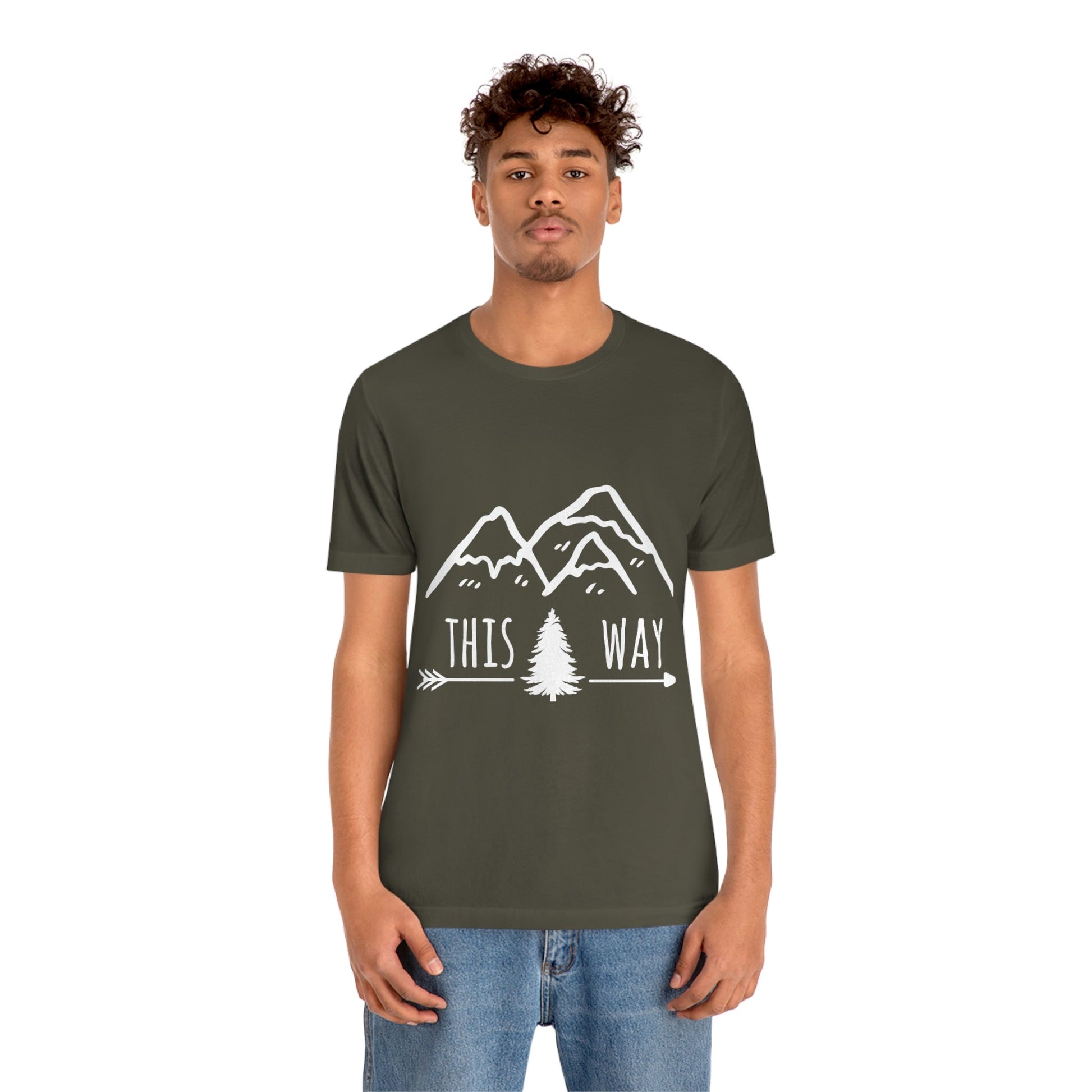 This Way Adventure Begins Vacation Landscape Explore Unisex Jersey Short Sleeve T-Shirt Ichaku [Perfect Gifts Selection]