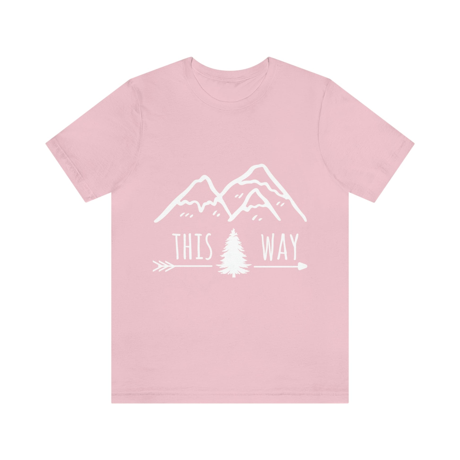 This Way Adventure Begins Vacation Landscape Explore Unisex Jersey Short Sleeve T-Shirt Ichaku [Perfect Gifts Selection]