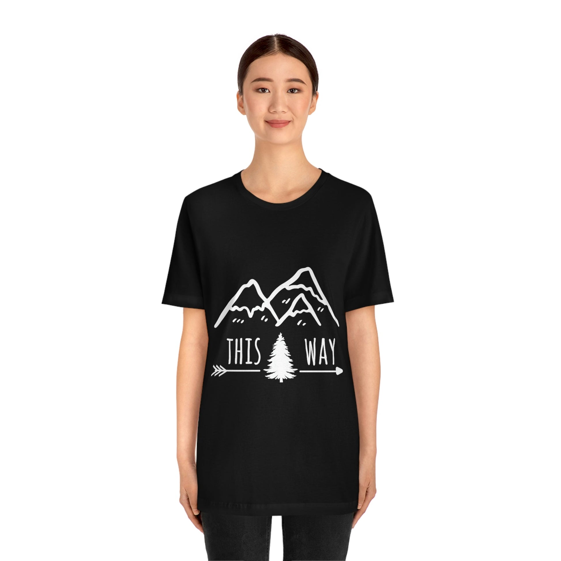 This Way Adventure Begins Vacation Landscape Explore Unisex Jersey Short Sleeve T-Shirt Ichaku [Perfect Gifts Selection]