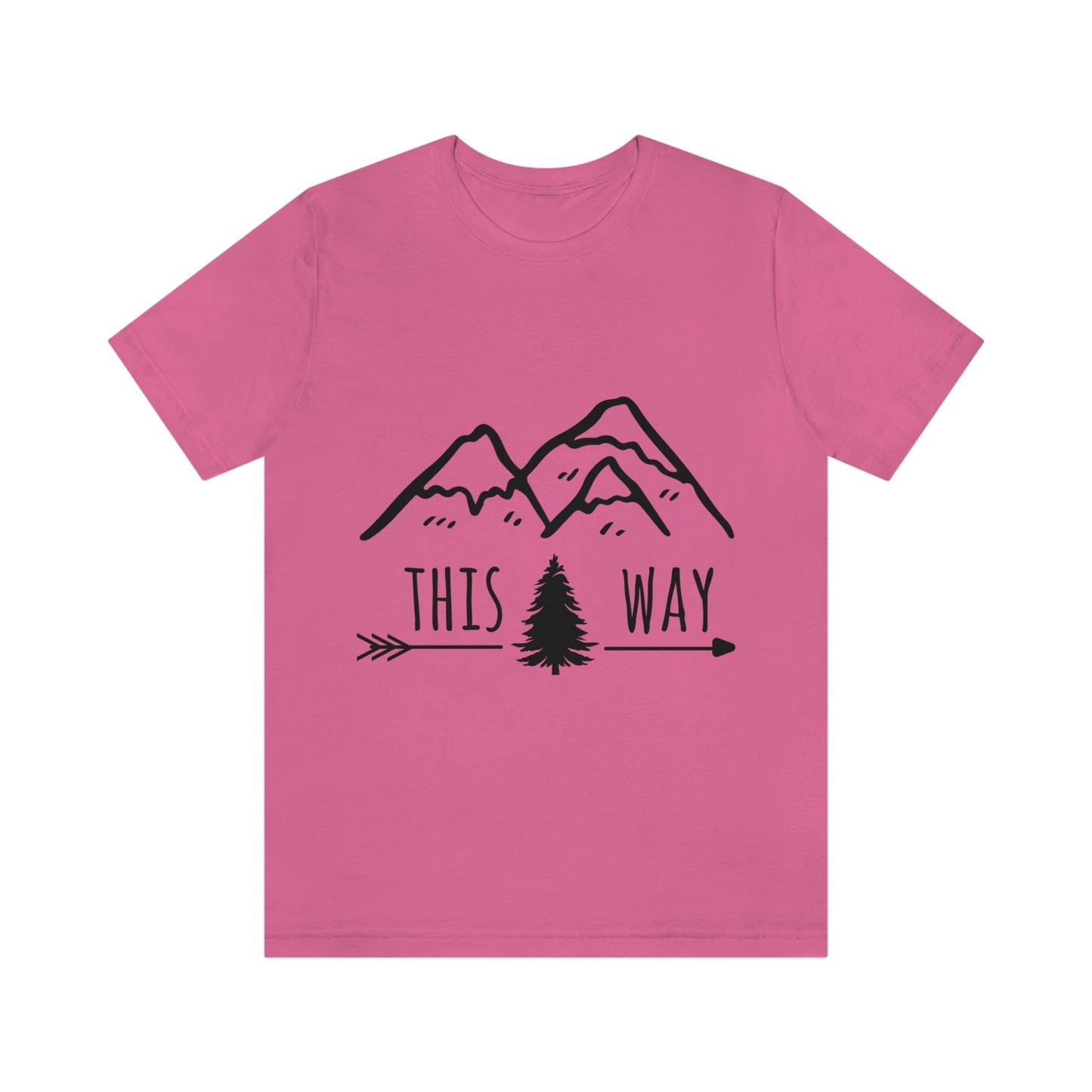 This Way Adventure Begins Vacation Landscape Explore Unisex Jersey Short Sleeve T-Shirt Ichaku [Perfect Gifts Selection]