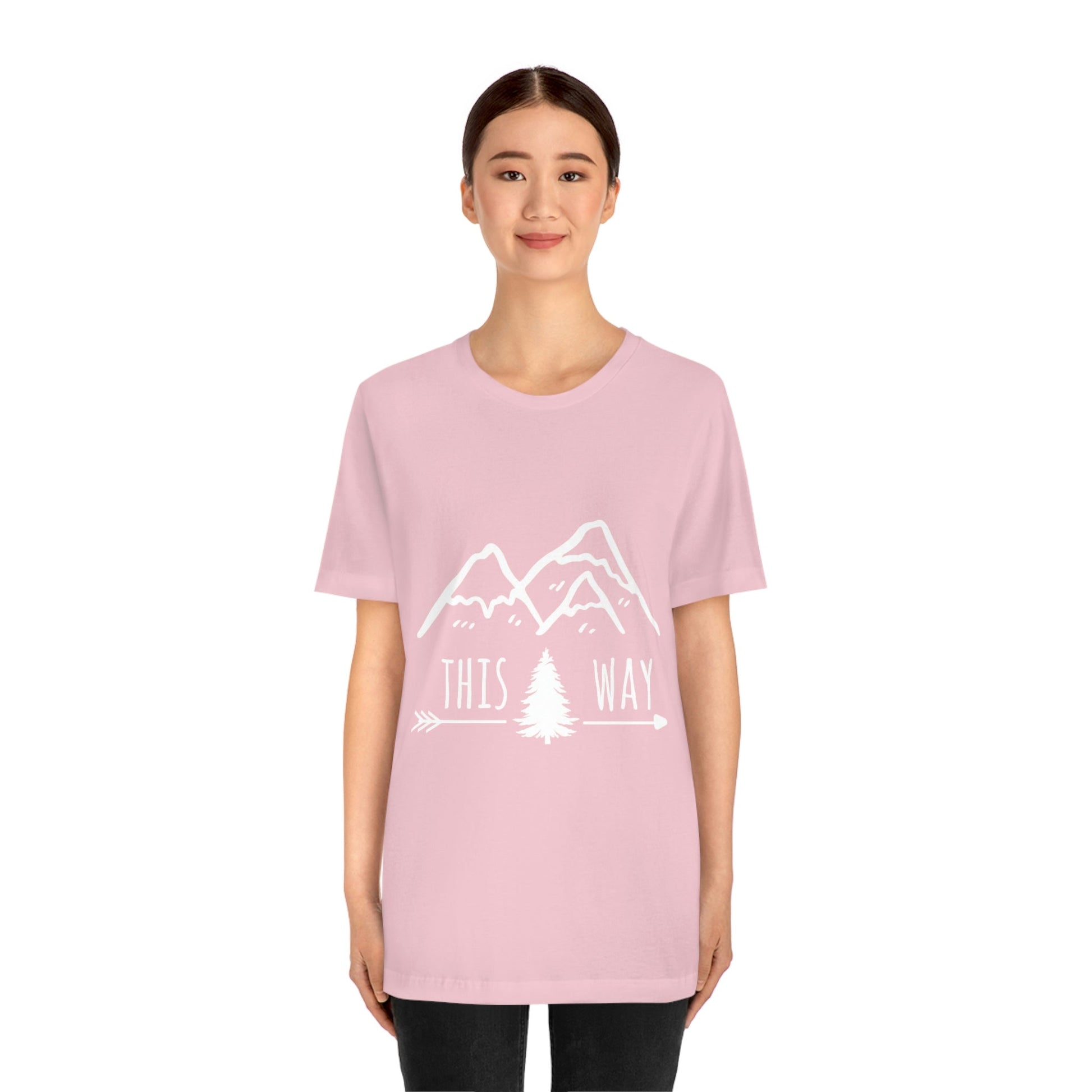 This Way Adventure Begins Vacation Landscape Explore Unisex Jersey Short Sleeve T-Shirt Ichaku [Perfect Gifts Selection]