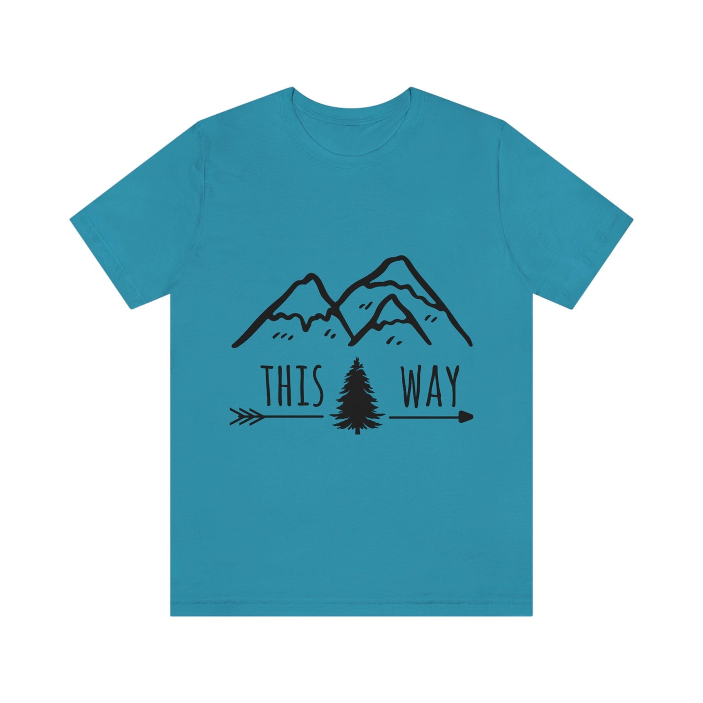 This Way Adventure Begins Vacation Landscape Explore Unisex Jersey Short Sleeve T-Shirt Ichaku [Perfect Gifts Selection]