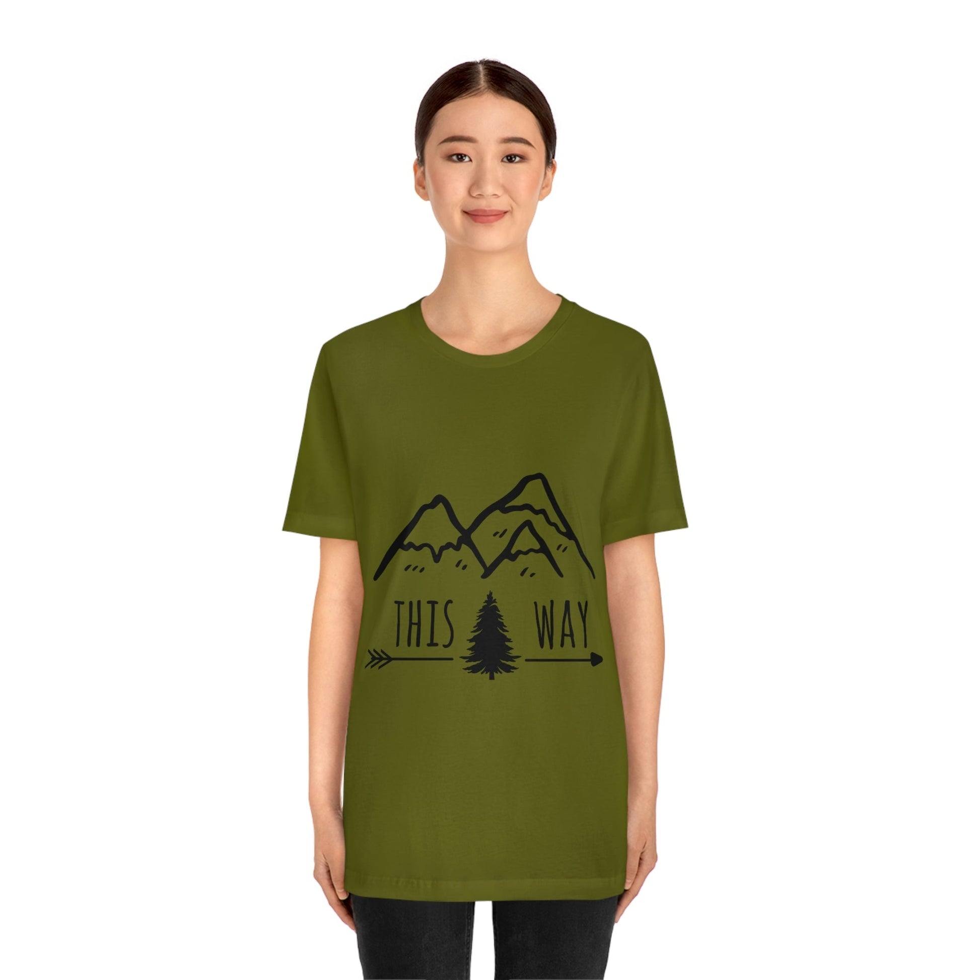 This Way Adventure Begins Vacation Landscape Explore Unisex Jersey Short Sleeve T-Shirt Ichaku [Perfect Gifts Selection]