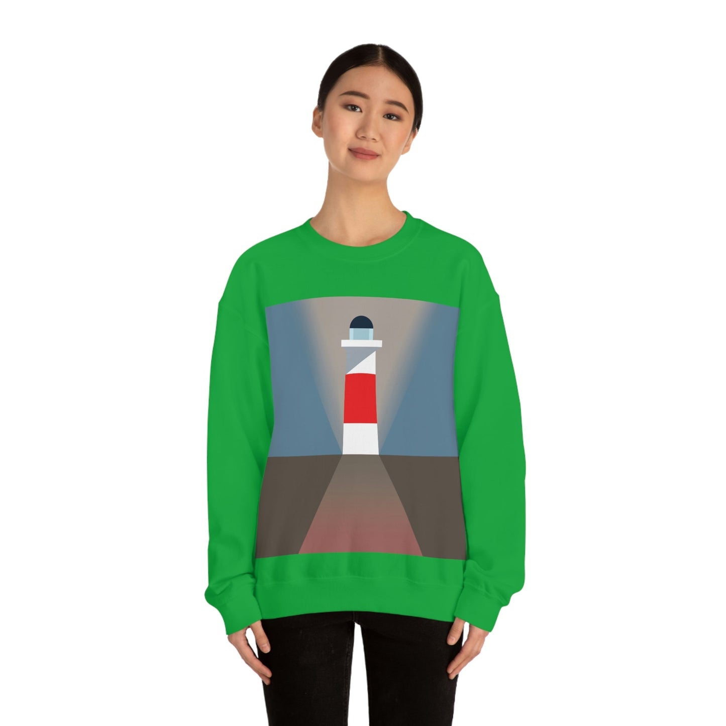 Topographical Anomaly Beacon Lighthouse Annihilation Minimal Art Unisex Heavy Blend™ Crewneck Sweatshirt Ichaku [Perfect Gifts Selection]