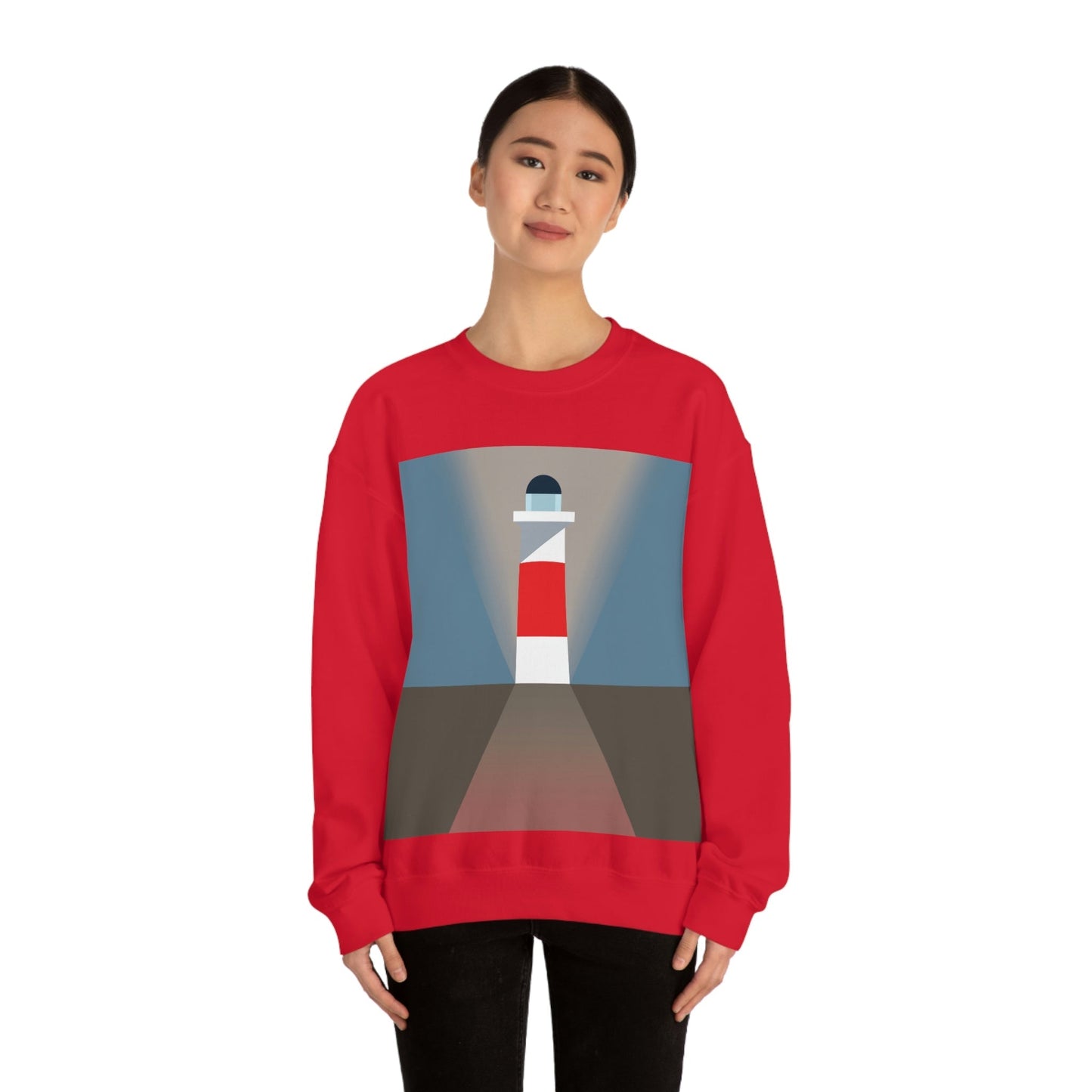 Topographical Anomaly Beacon Lighthouse Annihilation Minimal Art Unisex Heavy Blend™ Crewneck Sweatshirt Ichaku [Perfect Gifts Selection]