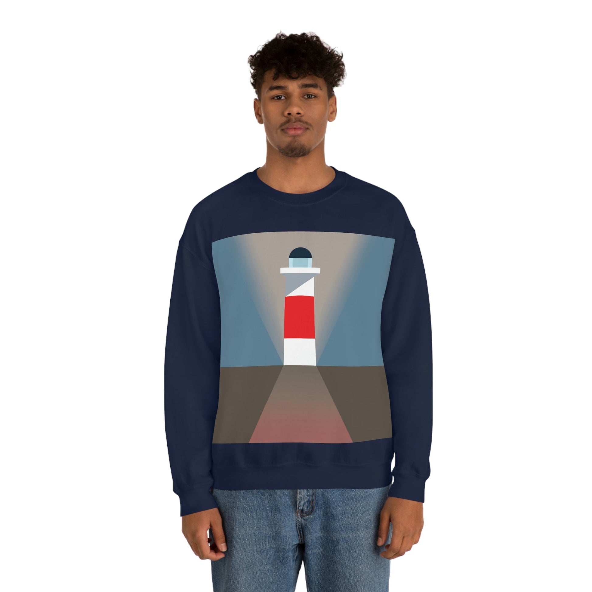 Topographical Anomaly Beacon Lighthouse Annihilation Minimal Art Unisex Heavy Blend™ Crewneck Sweatshirt Ichaku [Perfect Gifts Selection]