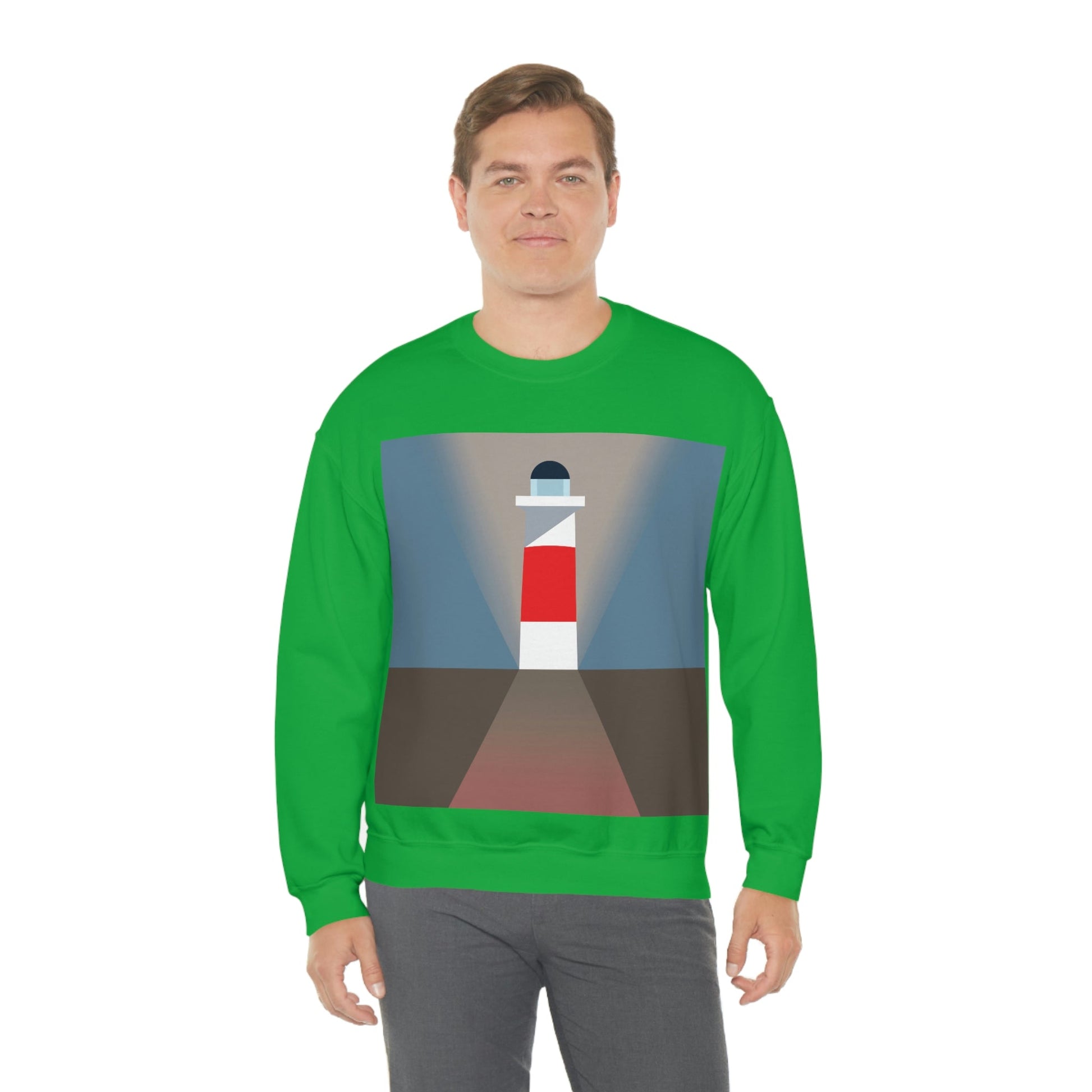 Topographical Anomaly Beacon Lighthouse Annihilation Minimal Art Unisex Heavy Blend™ Crewneck Sweatshirt Ichaku [Perfect Gifts Selection]