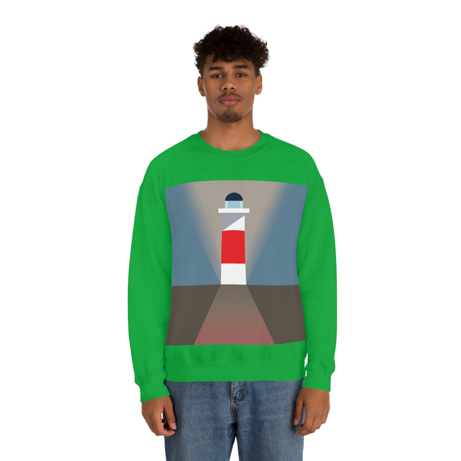 Topographical Anomaly Beacon Lighthouse Annihilation Minimal Art Unisex Heavy Blend™ Crewneck Sweatshirt Ichaku [Perfect Gifts Selection]