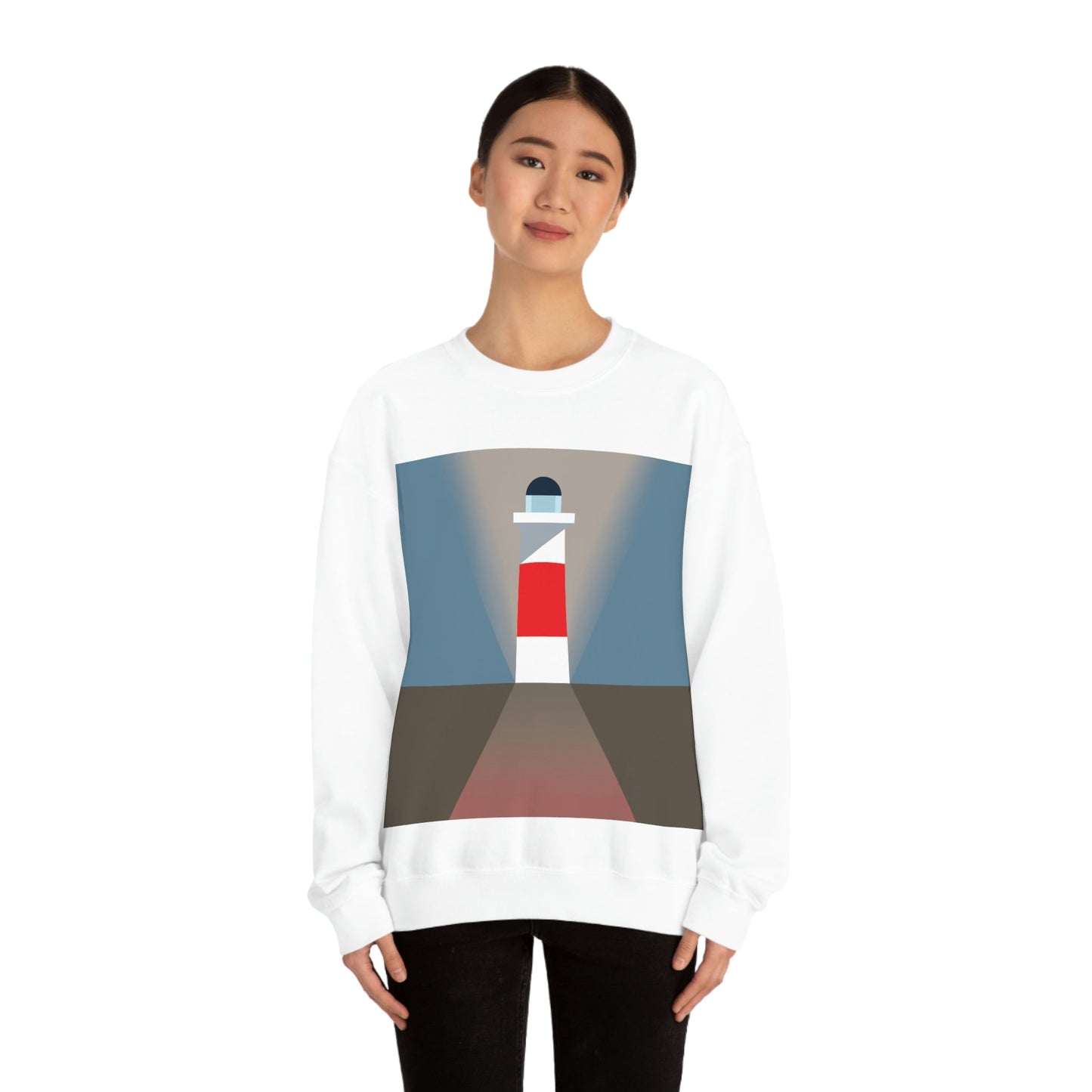 Topographical Anomaly Beacon Lighthouse Annihilation Minimal Art Unisex Heavy Blend™ Crewneck Sweatshirt Ichaku [Perfect Gifts Selection]