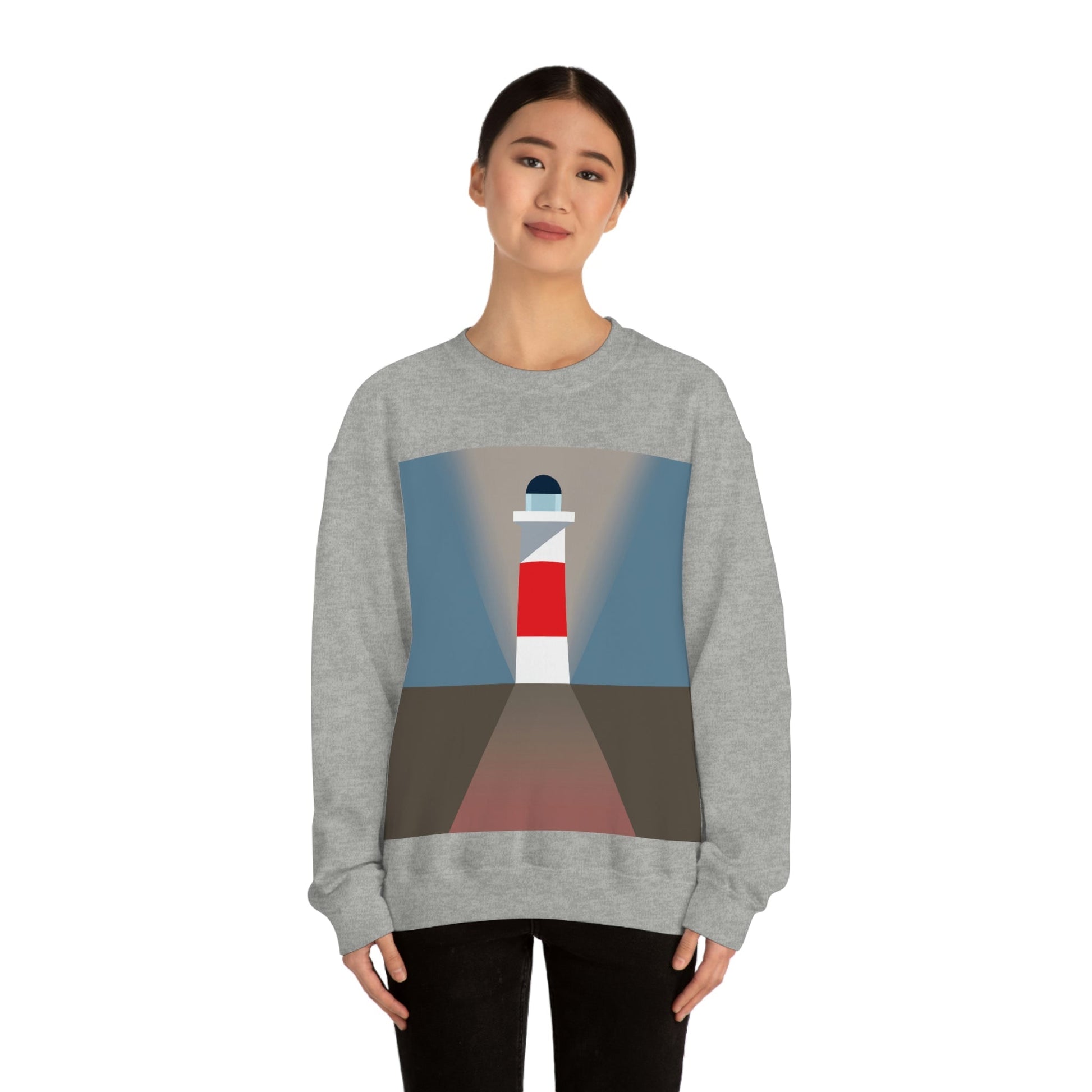 Topographical Anomaly Beacon Lighthouse Annihilation Minimal Art Unisex Heavy Blend™ Crewneck Sweatshirt Ichaku [Perfect Gifts Selection]