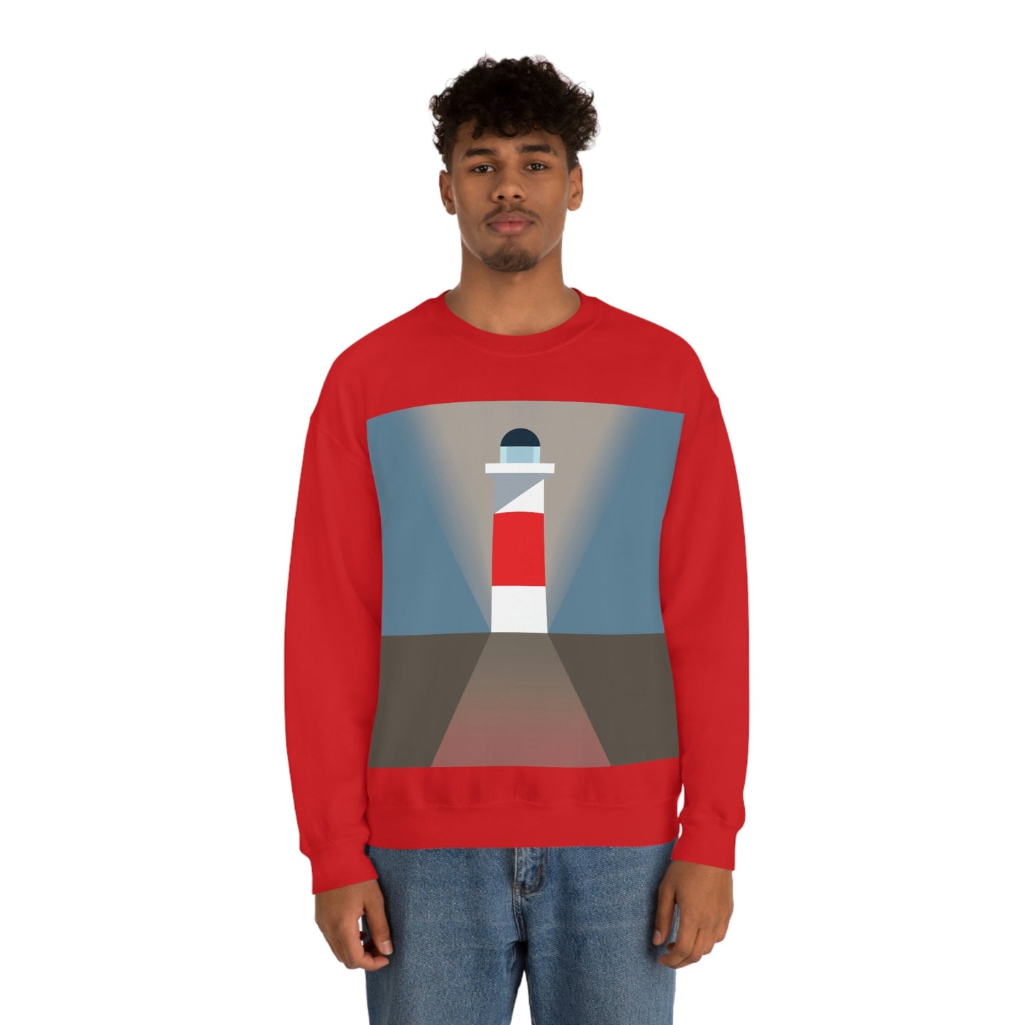 Topographical Anomaly Beacon Lighthouse Annihilation Minimal Art Unisex Heavy Blend™ Crewneck Sweatshirt Ichaku [Perfect Gifts Selection]