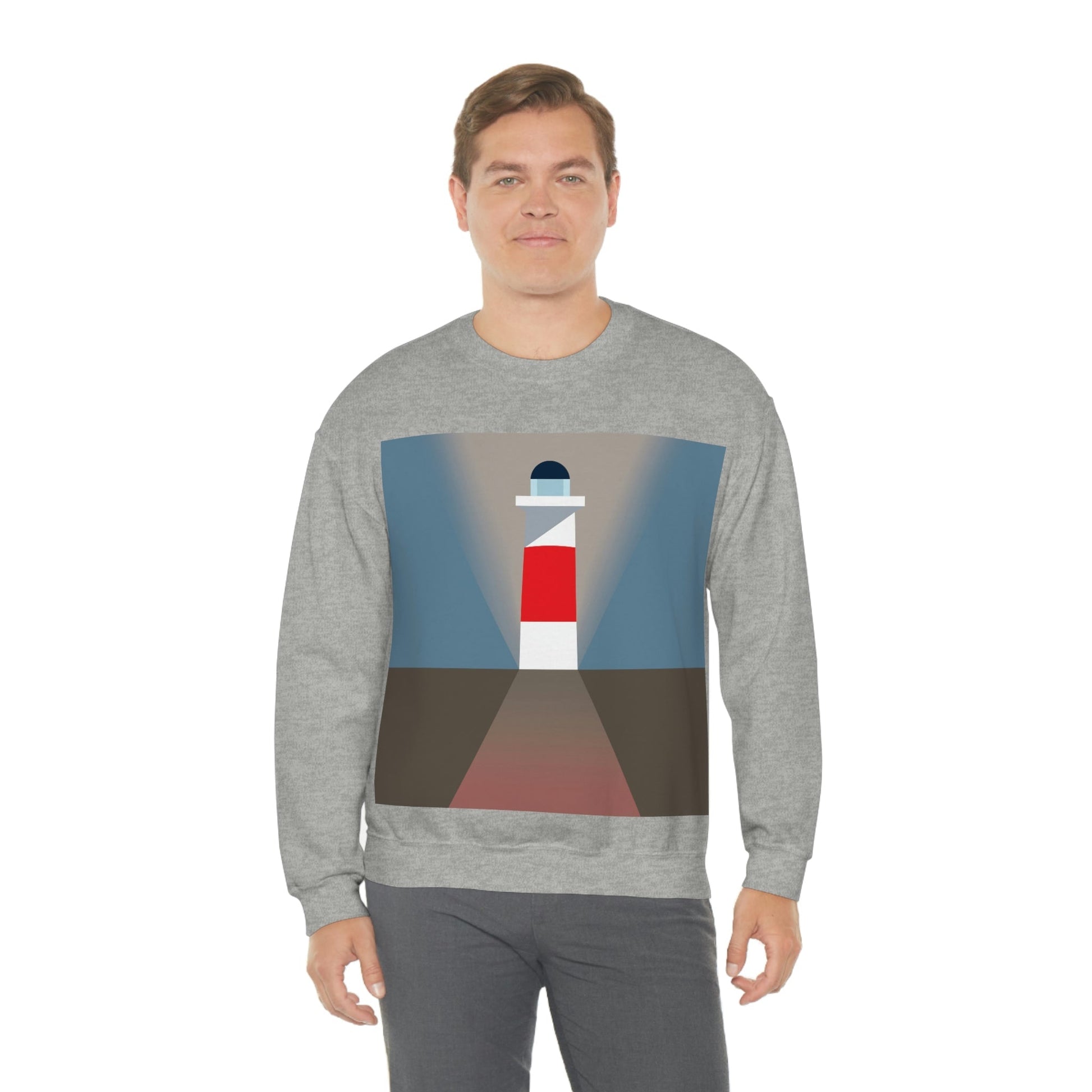 Topographical Anomaly Beacon Lighthouse Annihilation Minimal Art Unisex Heavy Blend™ Crewneck Sweatshirt Ichaku [Perfect Gifts Selection]