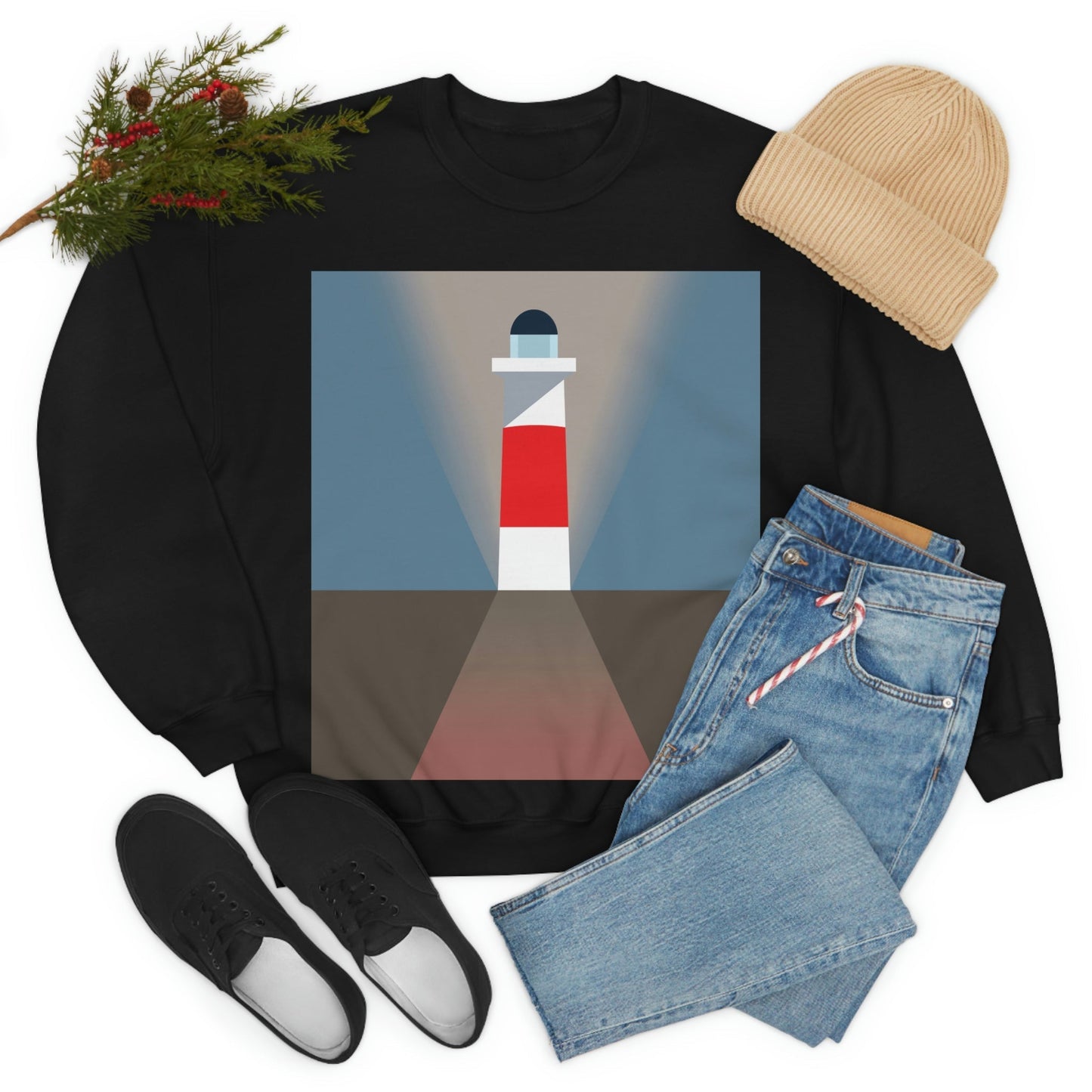 Topographical Anomaly Beacon Lighthouse Annihilation Minimal Art Unisex Heavy Blend™ Crewneck Sweatshirt Ichaku [Perfect Gifts Selection]