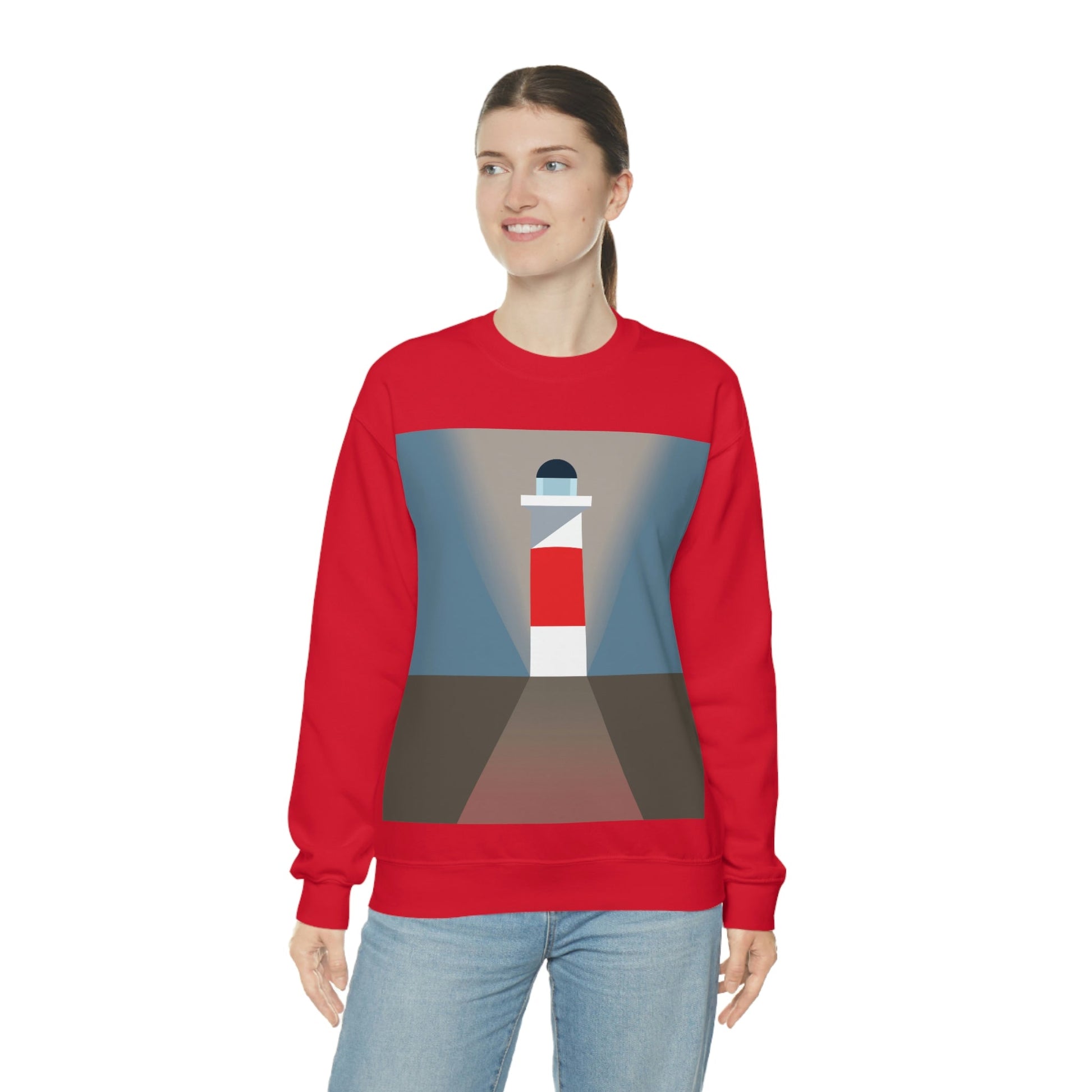 Topographical Anomaly Beacon Lighthouse Annihilation Minimal Art Unisex Heavy Blend™ Crewneck Sweatshirt Ichaku [Perfect Gifts Selection]