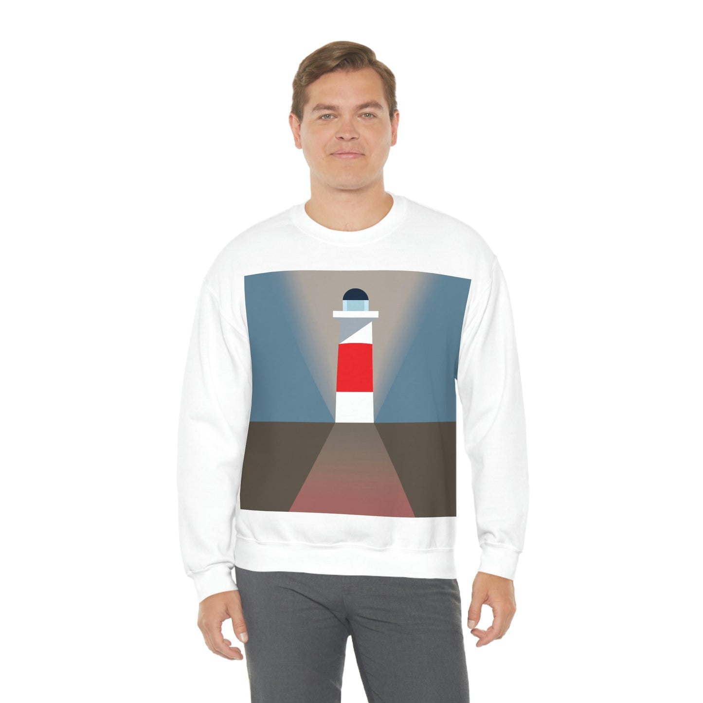 Topographical Anomaly Beacon Lighthouse Annihilation Minimal Art Unisex Heavy Blend™ Crewneck Sweatshirt Ichaku [Perfect Gifts Selection]