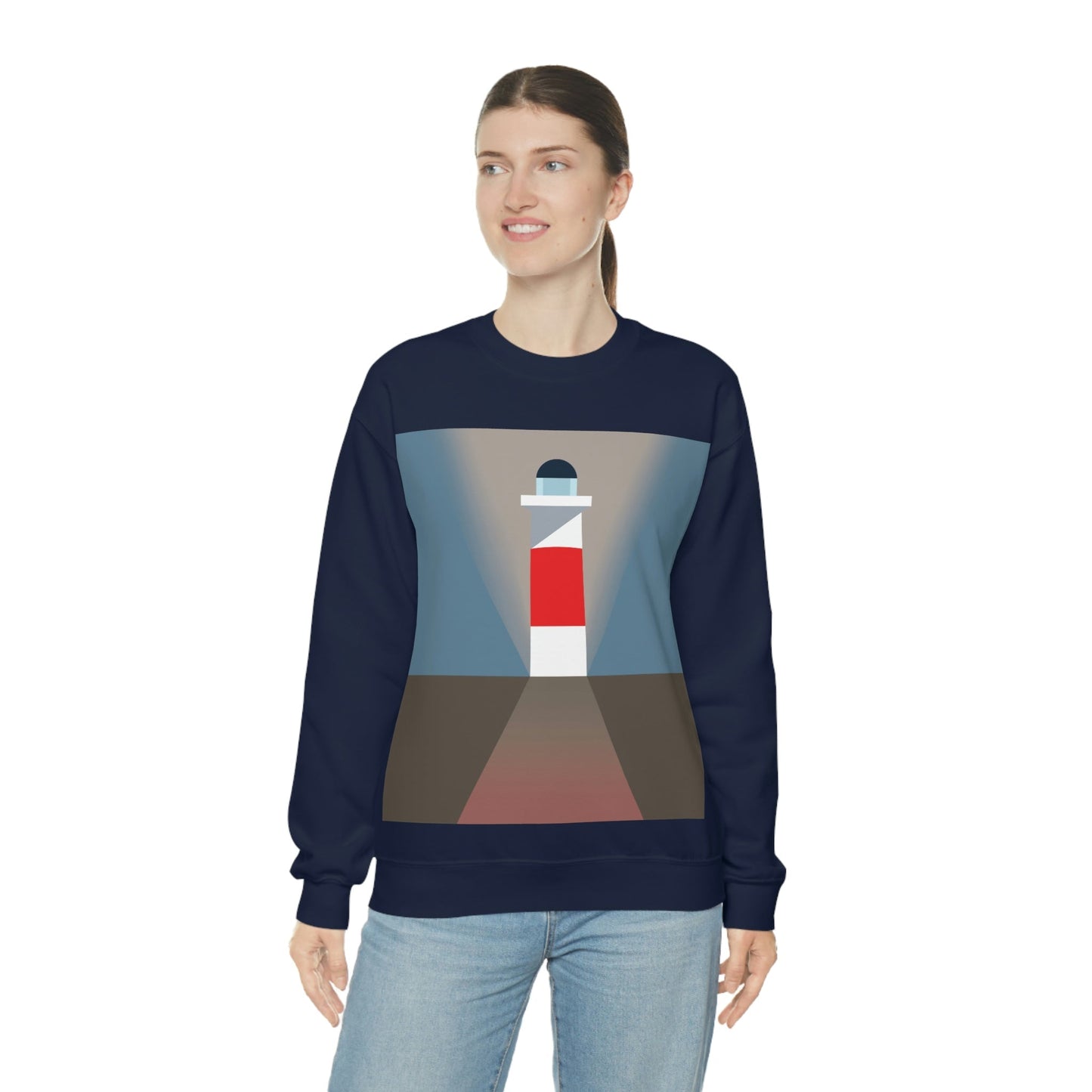 Topographical Anomaly Beacon Lighthouse Annihilation Minimal Art Unisex Heavy Blend™ Crewneck Sweatshirt Ichaku [Perfect Gifts Selection]