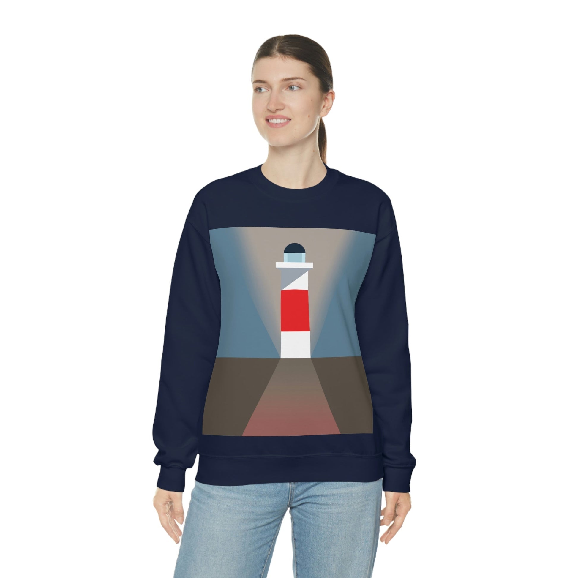 Topographical Anomaly Beacon Lighthouse Annihilation Minimal Art Unisex Heavy Blend™ Crewneck Sweatshirt Ichaku [Perfect Gifts Selection]