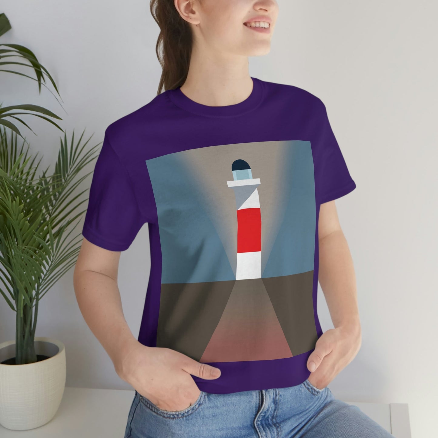 Topographical Anomaly Beacon Lighthouse Annihilation Minimal Art Unisex Jersey Short Sleeve T-Shirt Ichaku [Perfect Gifts Selection]