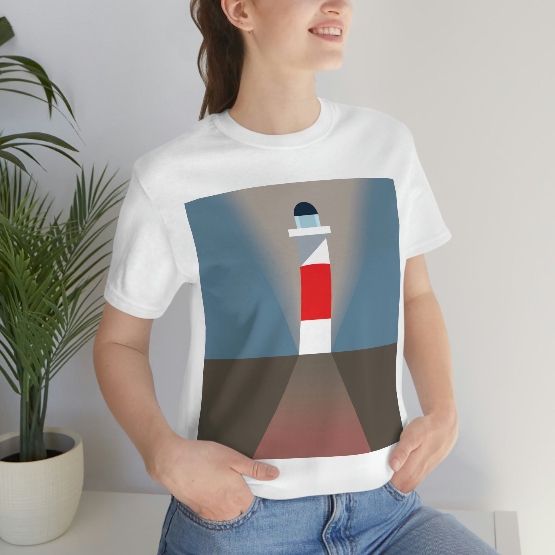 Topographical Anomaly Beacon Lighthouse Annihilation Minimal Art Unisex Jersey Short Sleeve T-Shirt Ichaku [Perfect Gifts Selection]