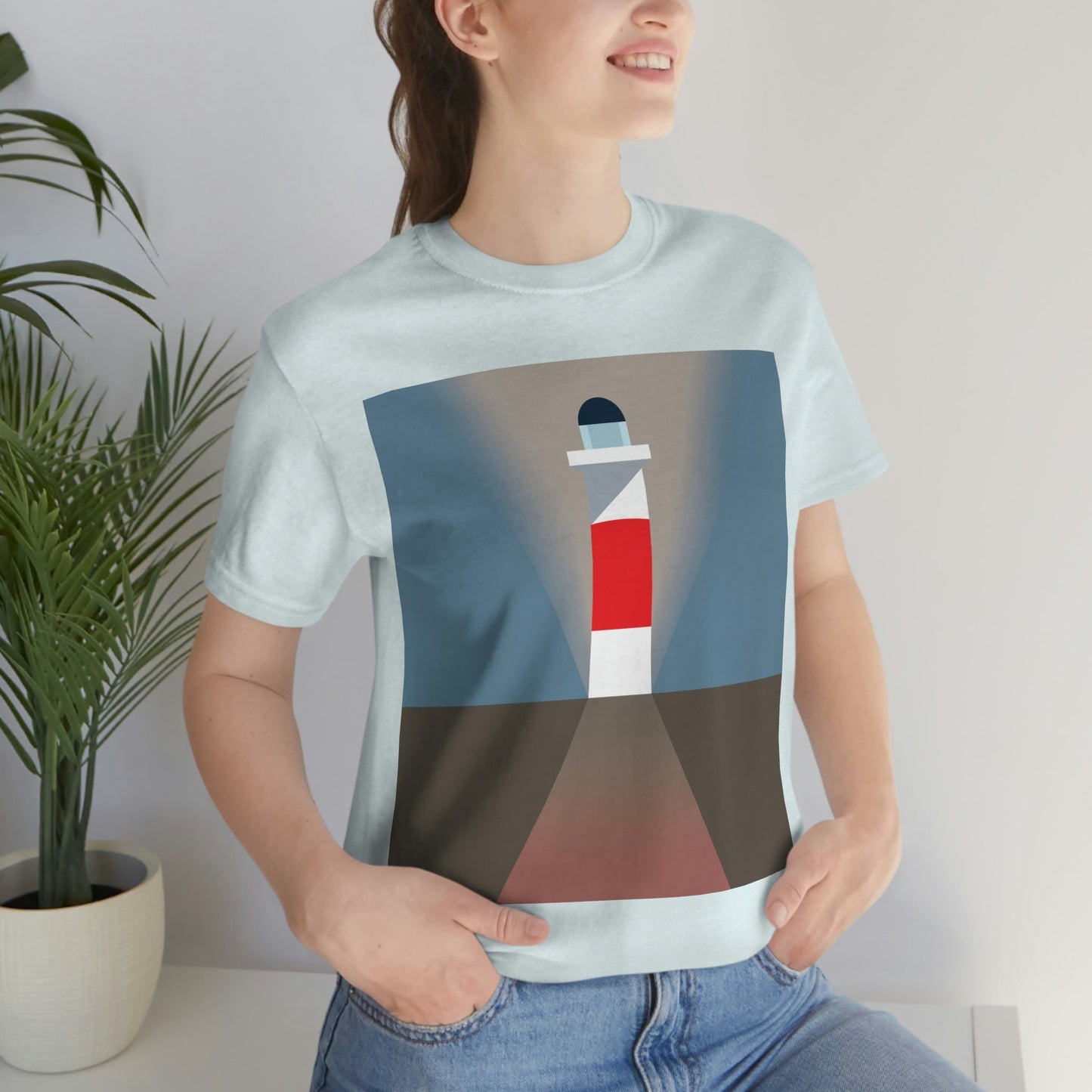 Topographical Anomaly Beacon Lighthouse Annihilation Minimal Art Unisex Jersey Short Sleeve T-Shirt Ichaku [Perfect Gifts Selection]