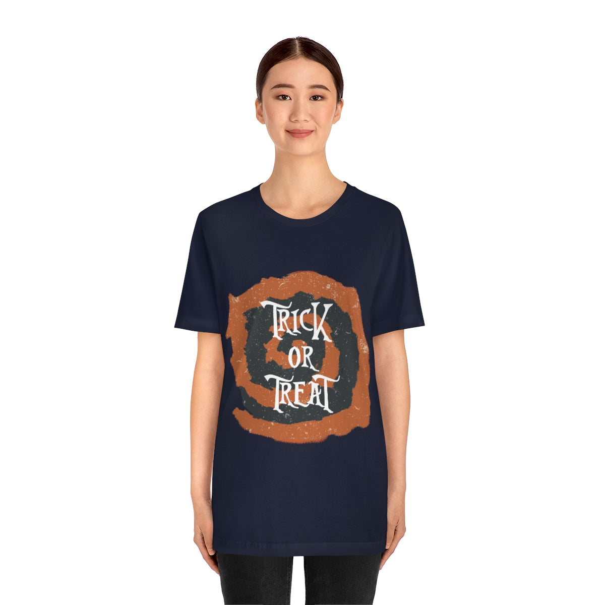 Trick Or Treat Halloween October Text Slogan Unisex Jersey Short Sleeve T-Shirt Ichaku [Perfect Gifts Selection]