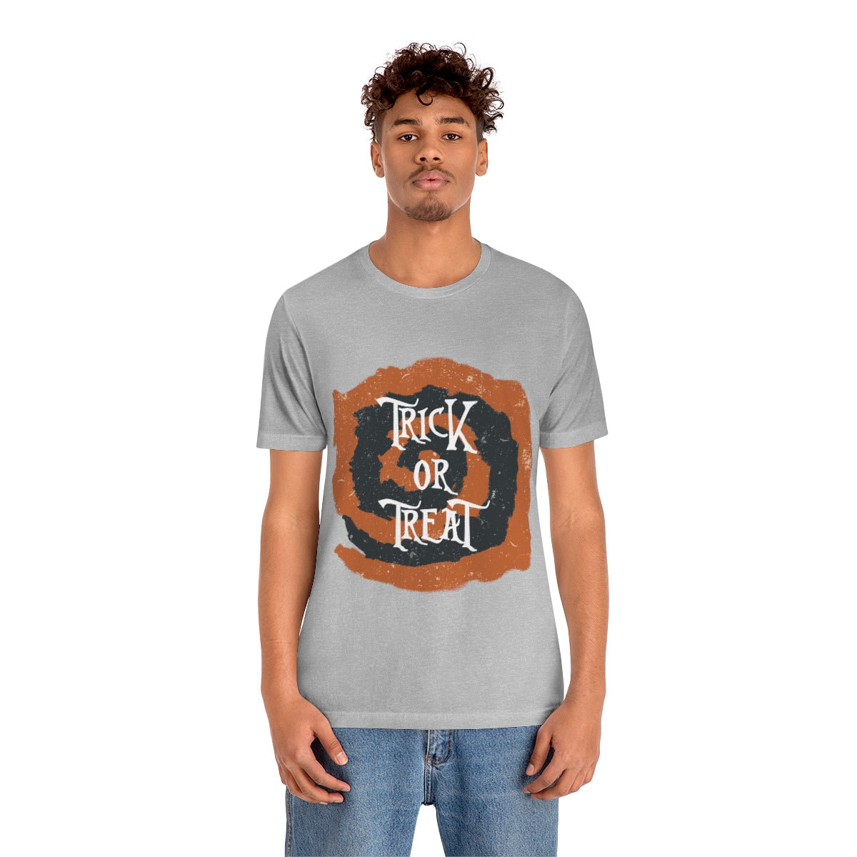 Trick Or Treat Halloween October Text Slogan Unisex Jersey Short Sleeve T-Shirt Ichaku [Perfect Gifts Selection]