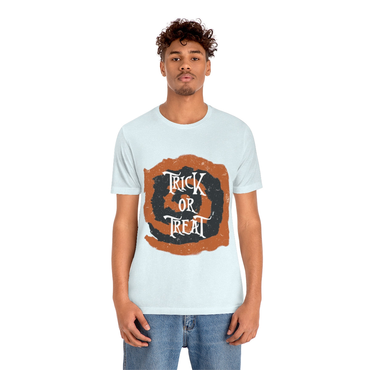 Trick Or Treat Halloween October Text Slogan Unisex Jersey Short Sleeve T-Shirt Ichaku [Perfect Gifts Selection]