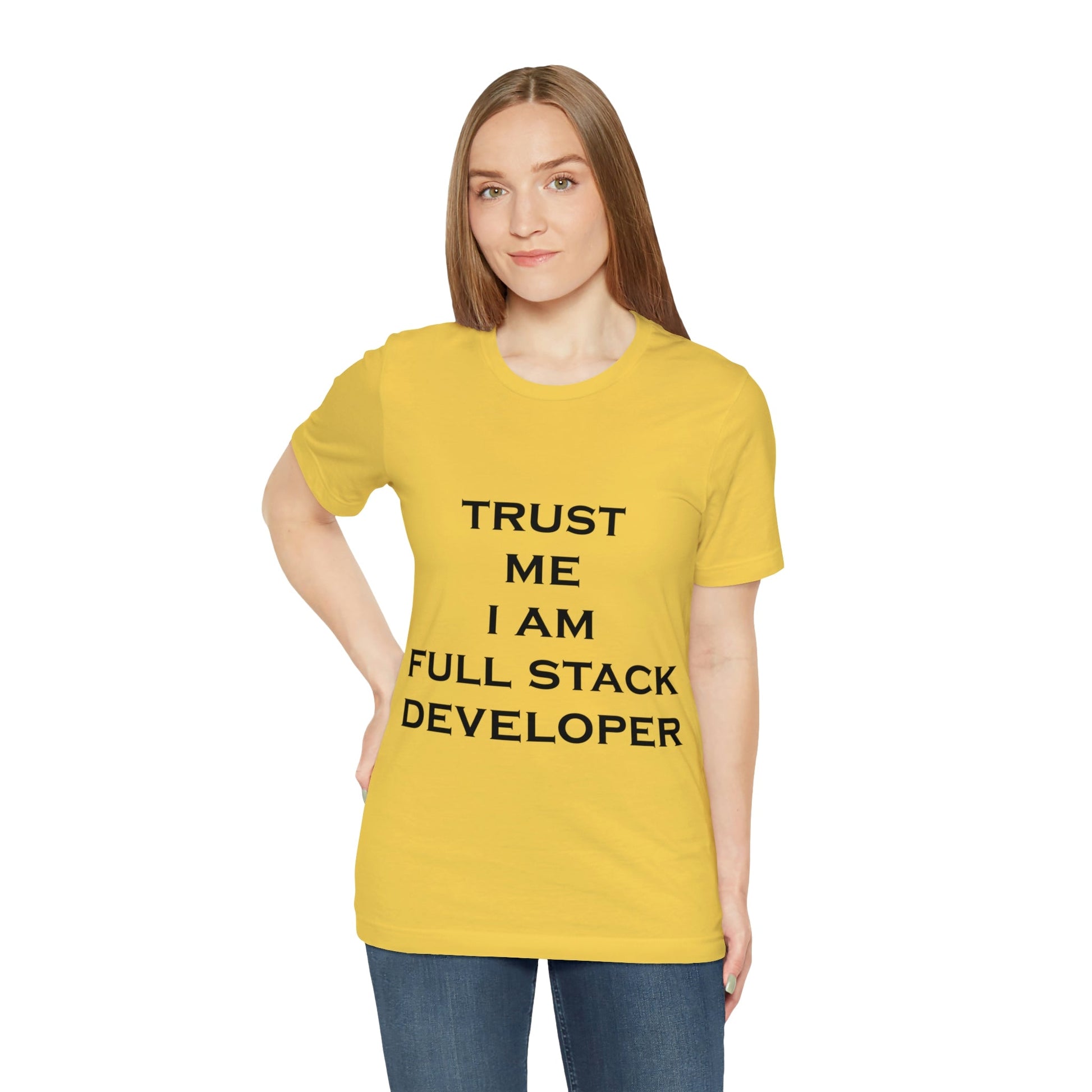 Trust Me I`m Full Stack Developer IT Funny Programming Unisex Jersey Short Sleeve T-Shirt Ichaku [Perfect Gifts Selection]