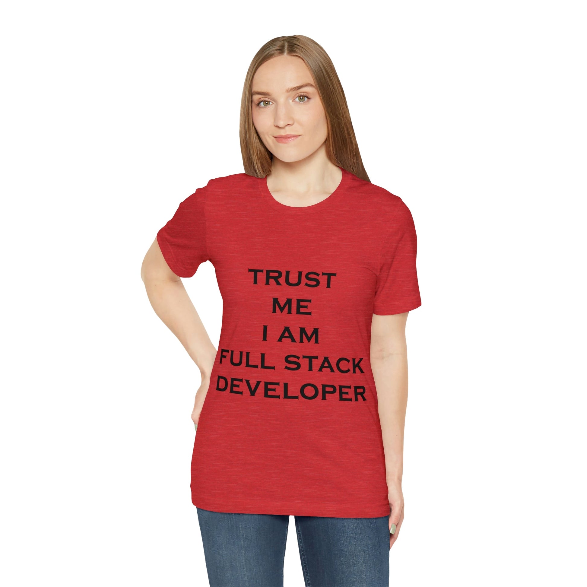 Trust Me I`m Full Stack Developer IT Funny Programming Unisex Jersey Short Sleeve T-Shirt Ichaku [Perfect Gifts Selection]