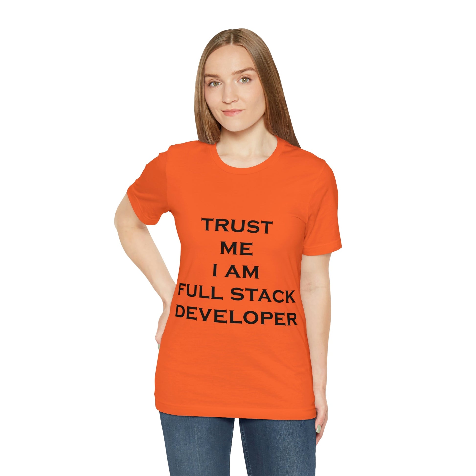 Trust Me I`m Full Stack Developer IT Funny Programming Unisex Jersey Short Sleeve T-Shirt Ichaku [Perfect Gifts Selection]