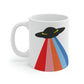 UFO Poster Minimal Art Aliens Arrival Ceramic Mug 11oz Ichaku [Perfect Gifts Selection]