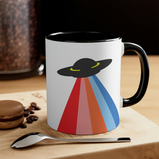 UFO Poster Minimal Art Aliens Arrival Classic Accent Coffee Mug 11oz Ichaku [Perfect Gifts Selection]