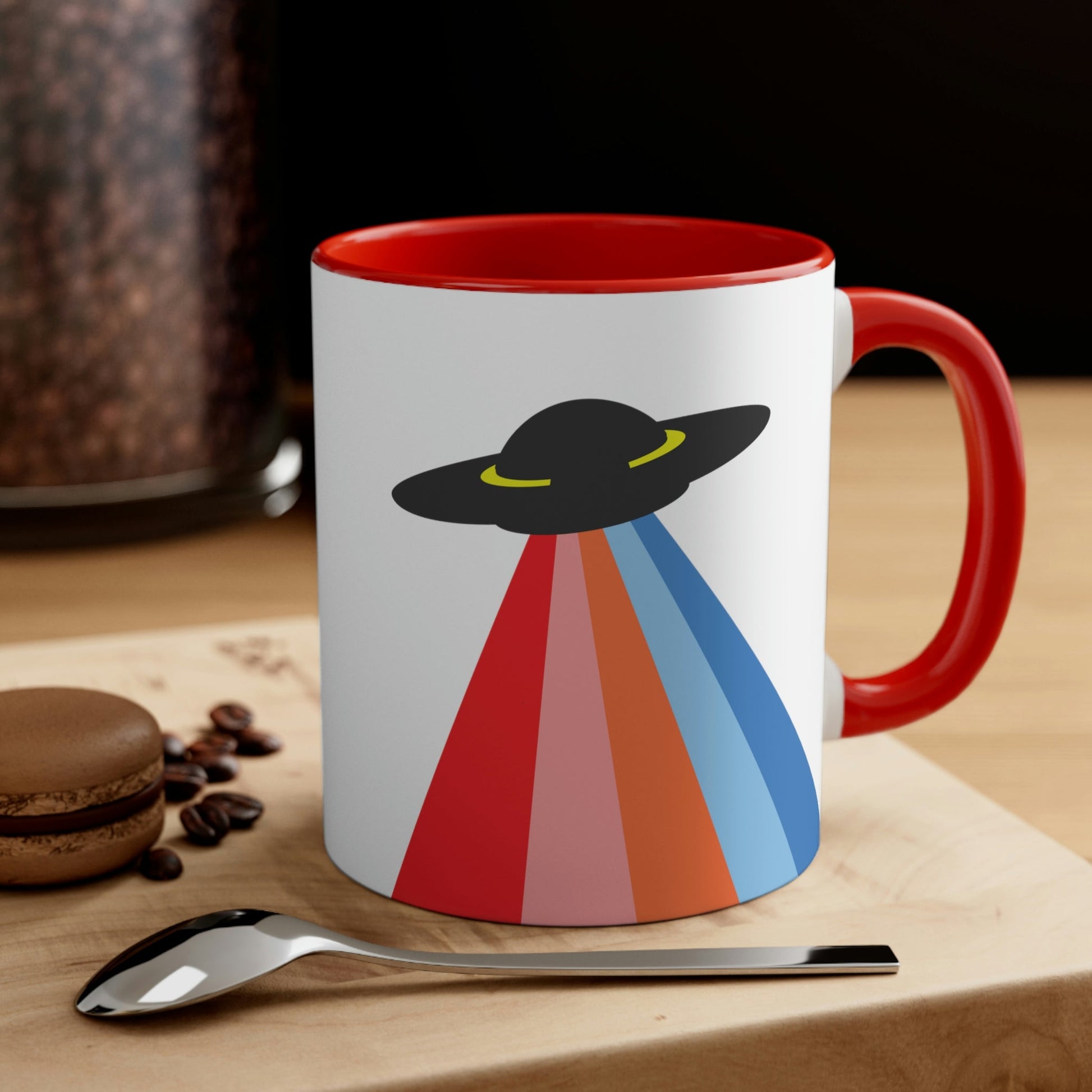 UFO Poster Minimal Art Aliens Arrival Classic Accent Coffee Mug 11oz Ichaku [Perfect Gifts Selection]